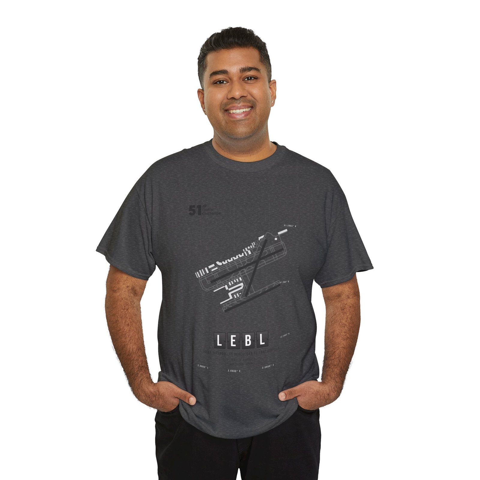 LEBL (Barcelona) Airport - Unisex Heavy Cotton Tee - 51ATC - Imagen 233