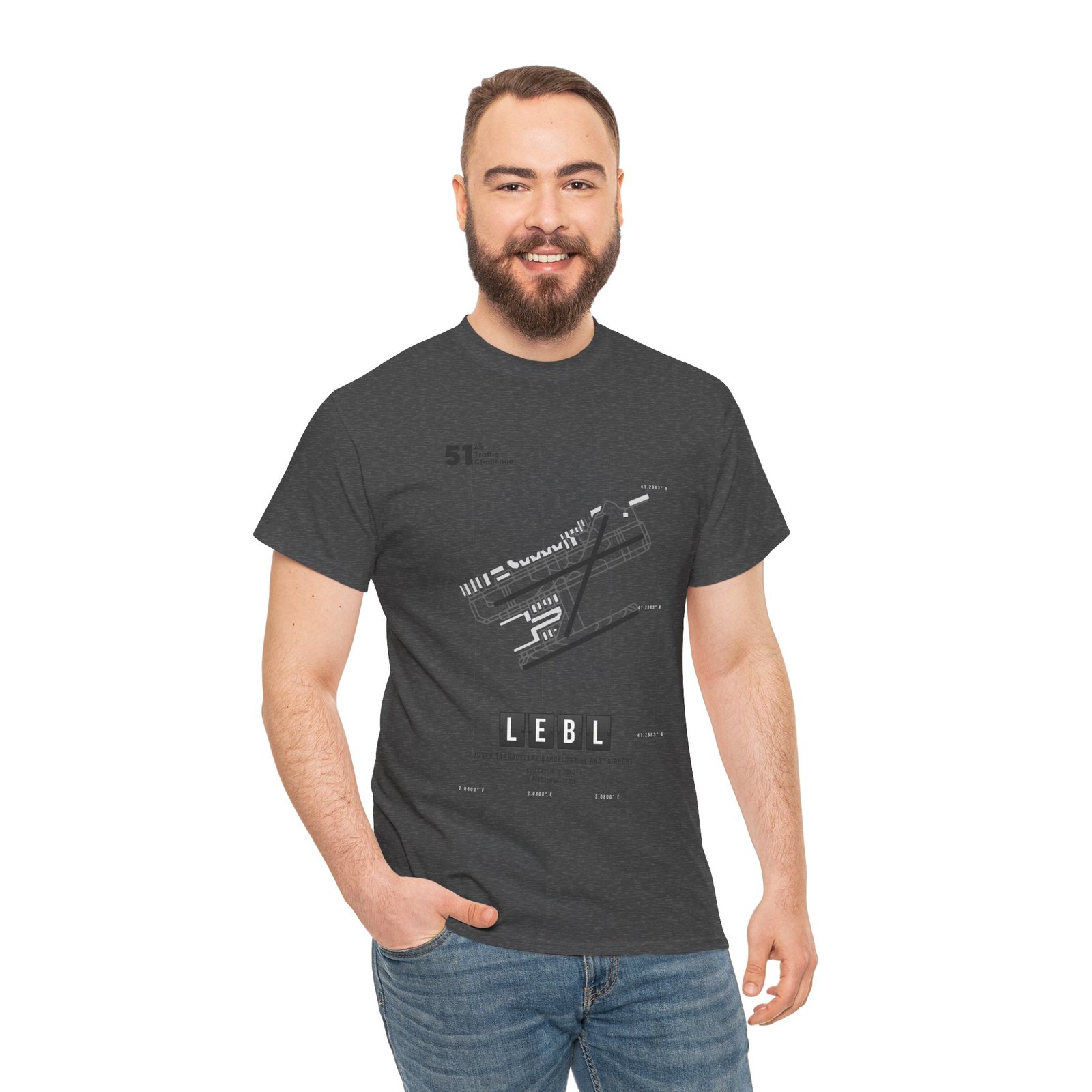 LEBL (Barcelona) Airport - Unisex Heavy Cotton Tee - 51ATC - Imagen 229