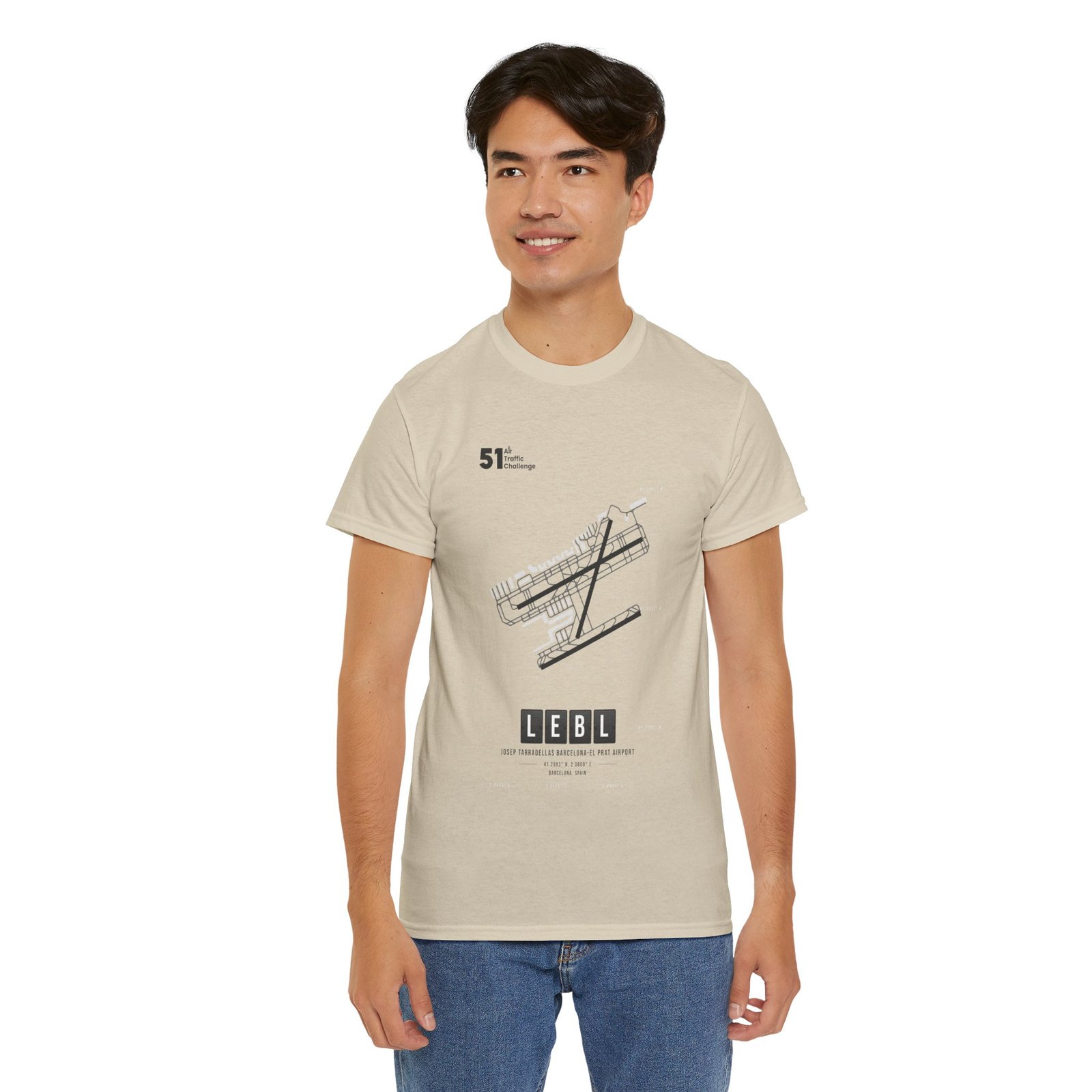 LEBL (Barcelona) Airport - Unisex Heavy Cotton Tee - 51ATC - Imagen 75