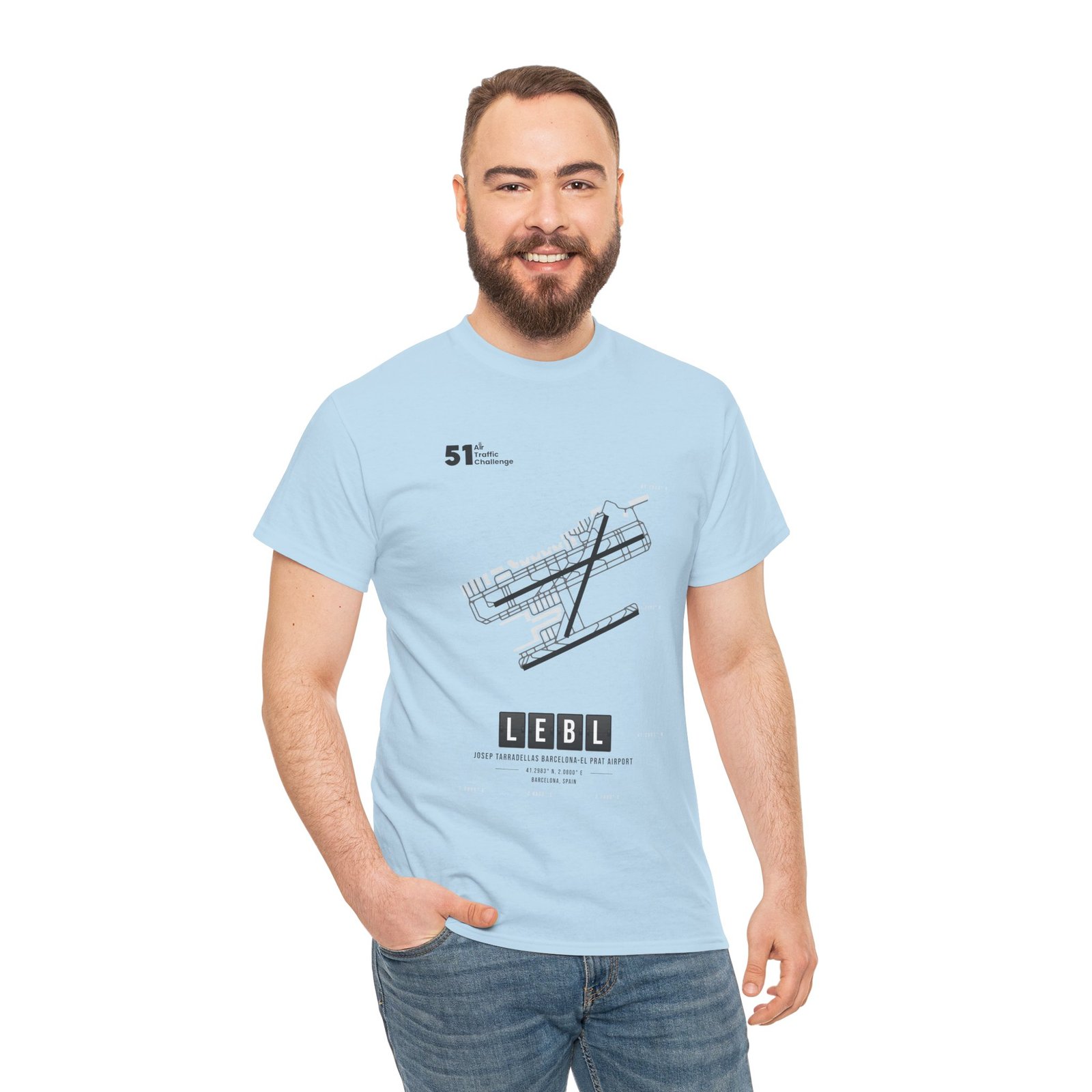 LEBL (Barcelona) Airport - Unisex Heavy Cotton Tee - 51ATC - Imagen 256
