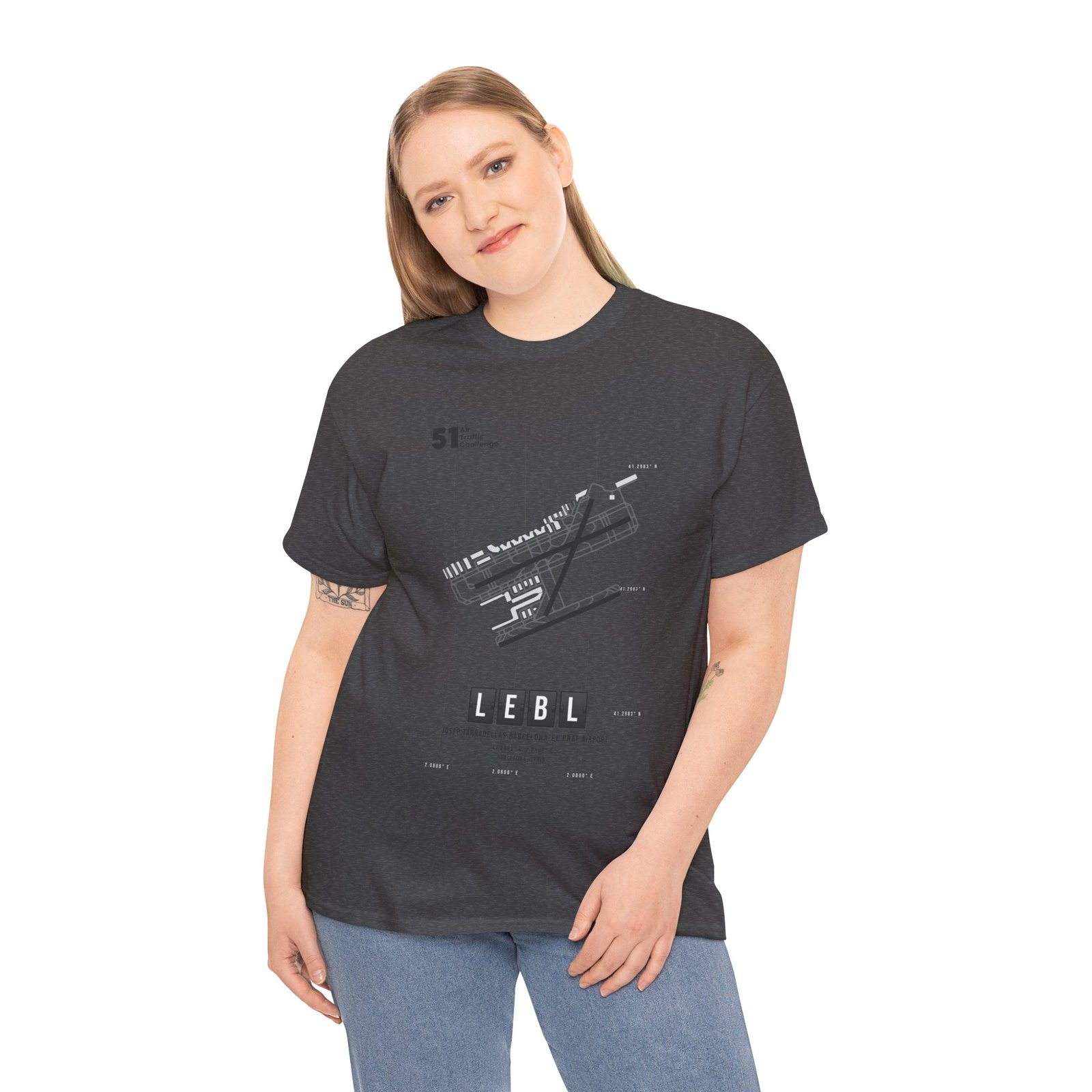 LEBL (Barcelona) Airport - Unisex Heavy Cotton Tee - 51ATC - Imagen 228