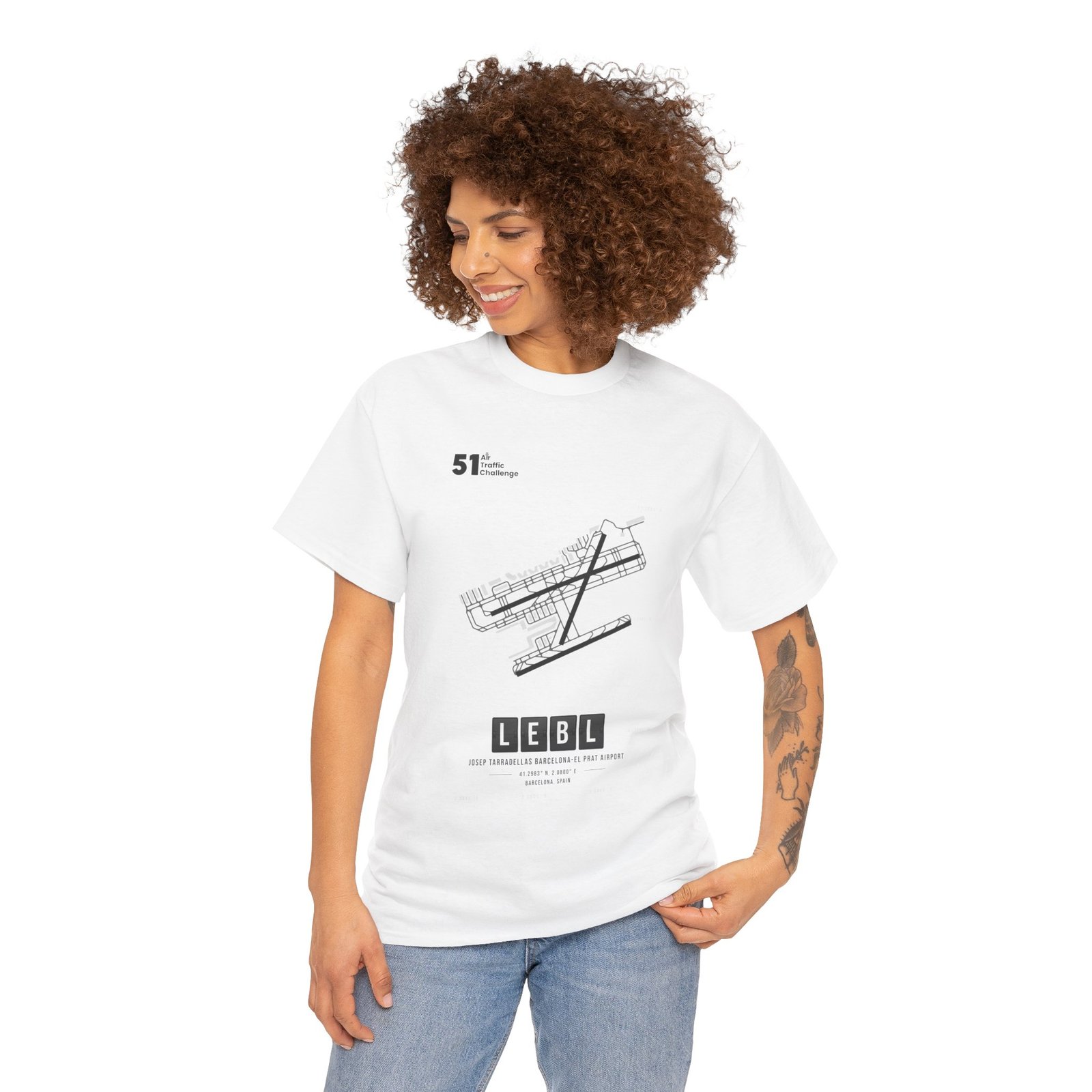 LEBL (Barcelona) Airport - Unisex Heavy Cotton Tee - 51ATC - Imagen 11