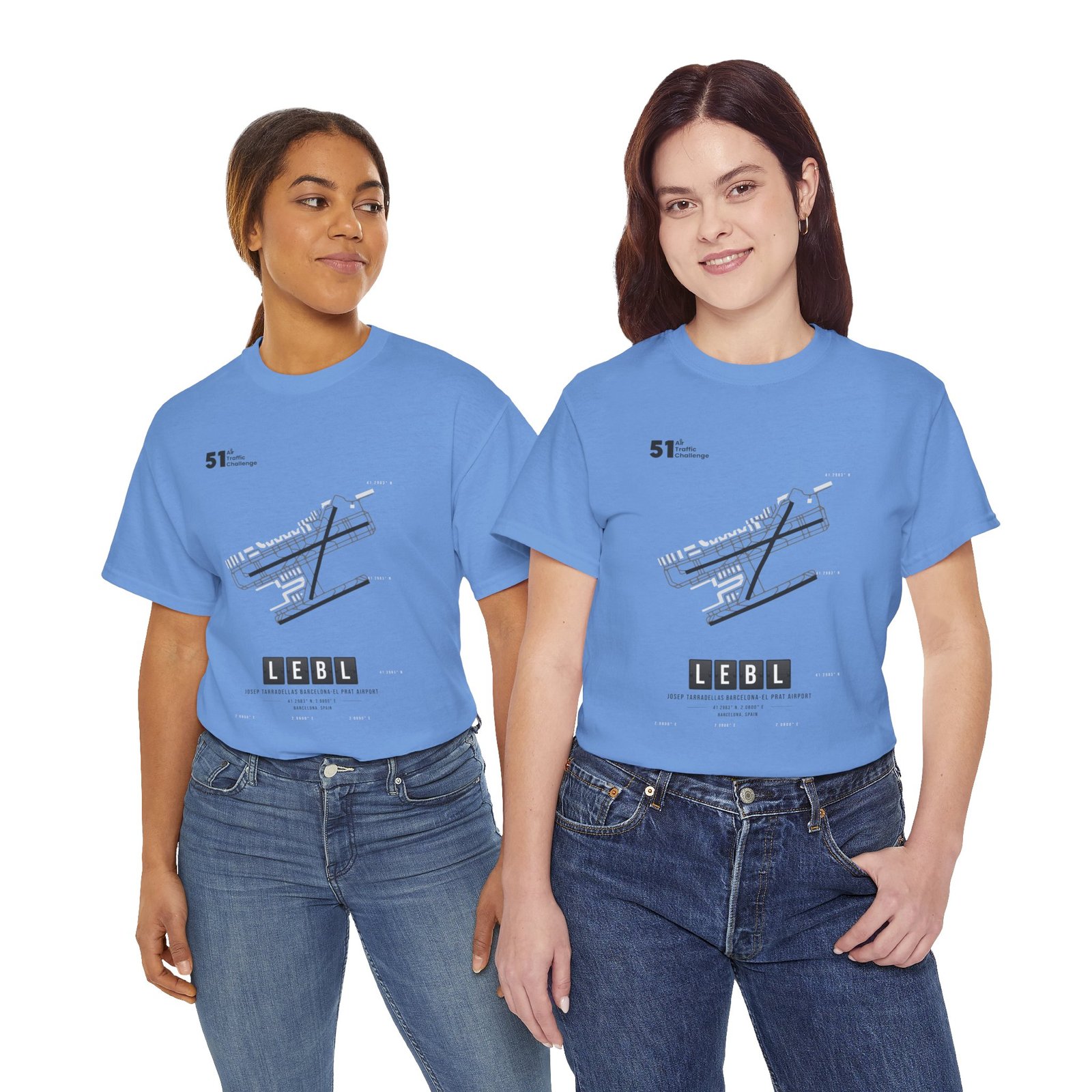 LEBL (Barcelona) Airport - Unisex Heavy Cotton Tee - 51ATC - Imagen 295