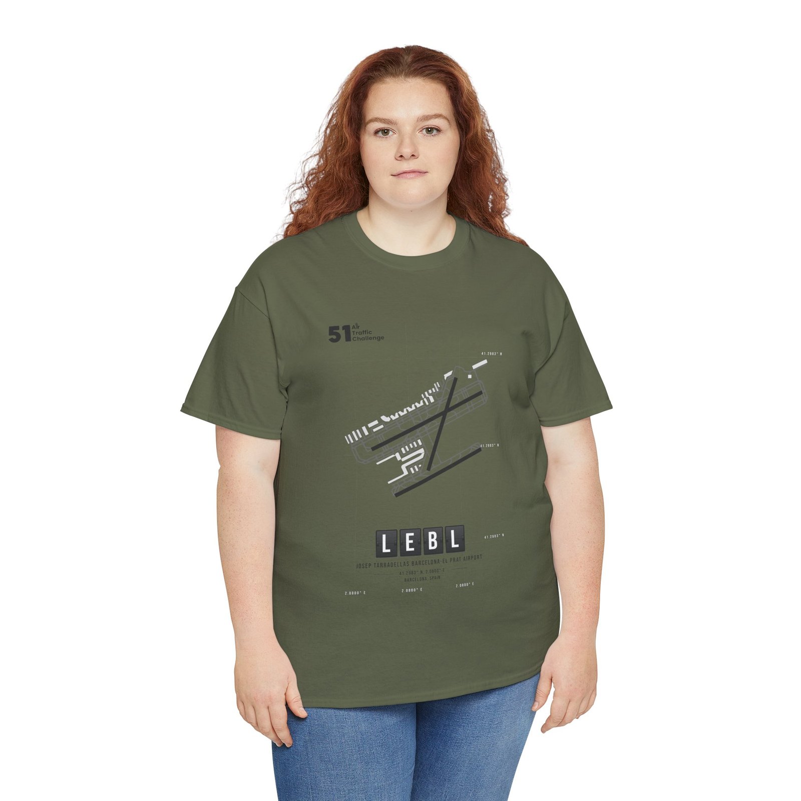 LEBL (Barcelona) Airport - Unisex Heavy Cotton Tee - 51ATC - Imagen 177