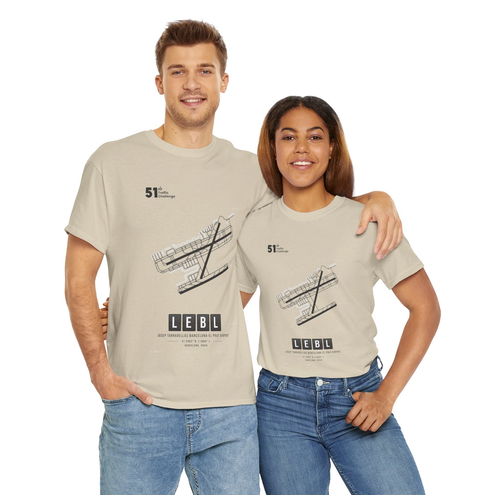 LEBL (Barcelona) Airport - Unisex Heavy Cotton Tee - 51ATC - Imagen 78