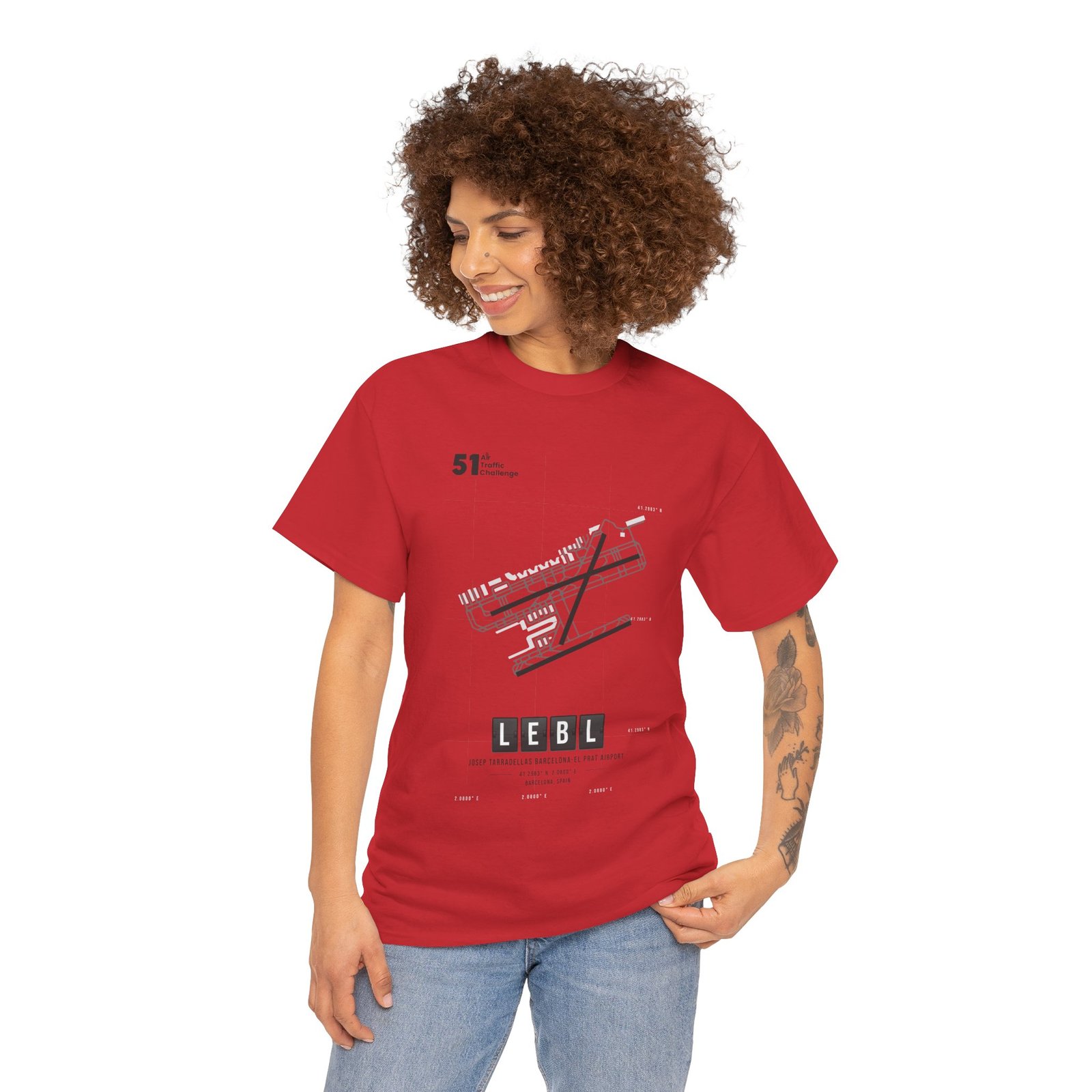 LEBL (Barcelona) Airport - Unisex Heavy Cotton Tee - 51ATC - Imagen 335