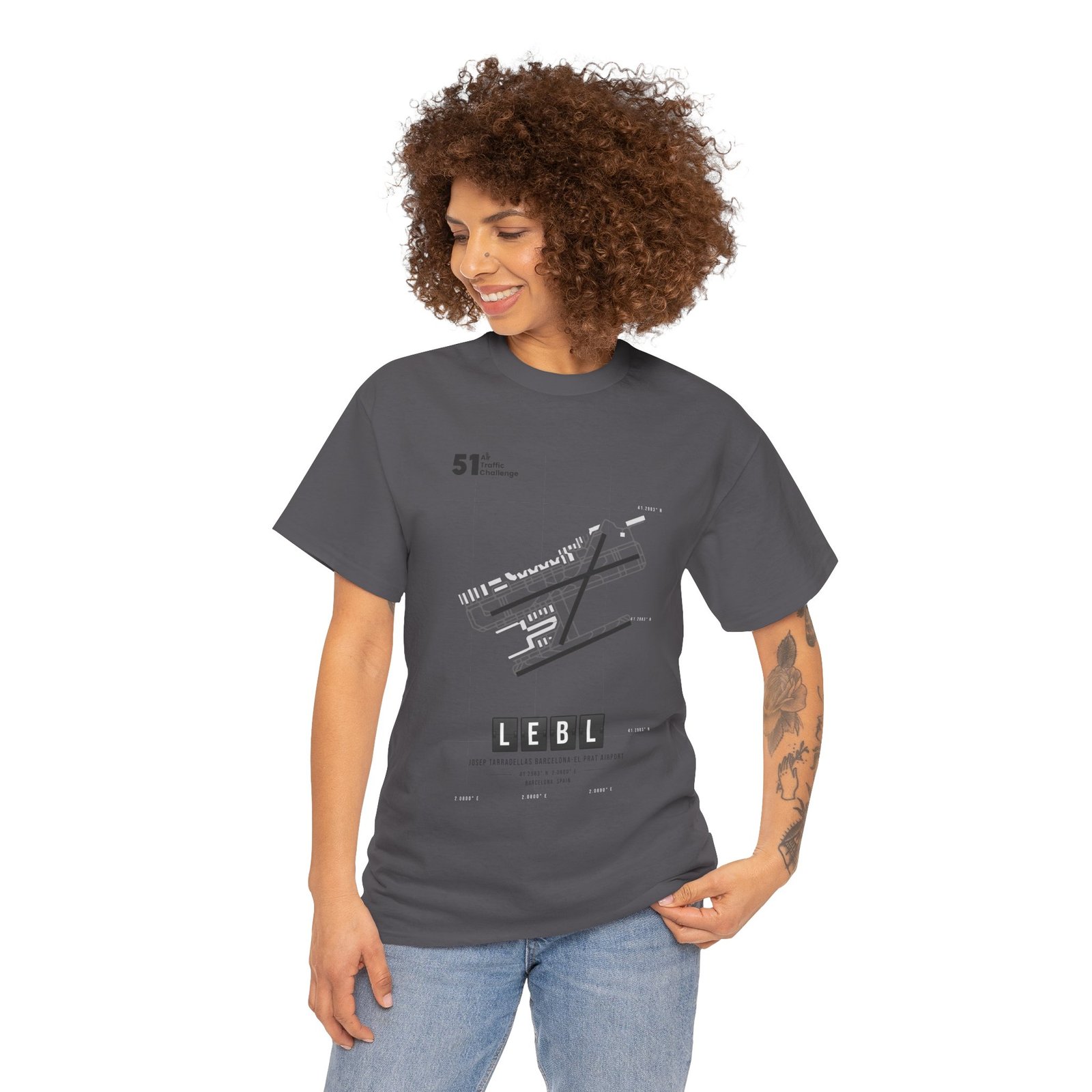 LEBL (Barcelona) Airport - Unisex Heavy Cotton Tee - 51ATC - Imagen 308