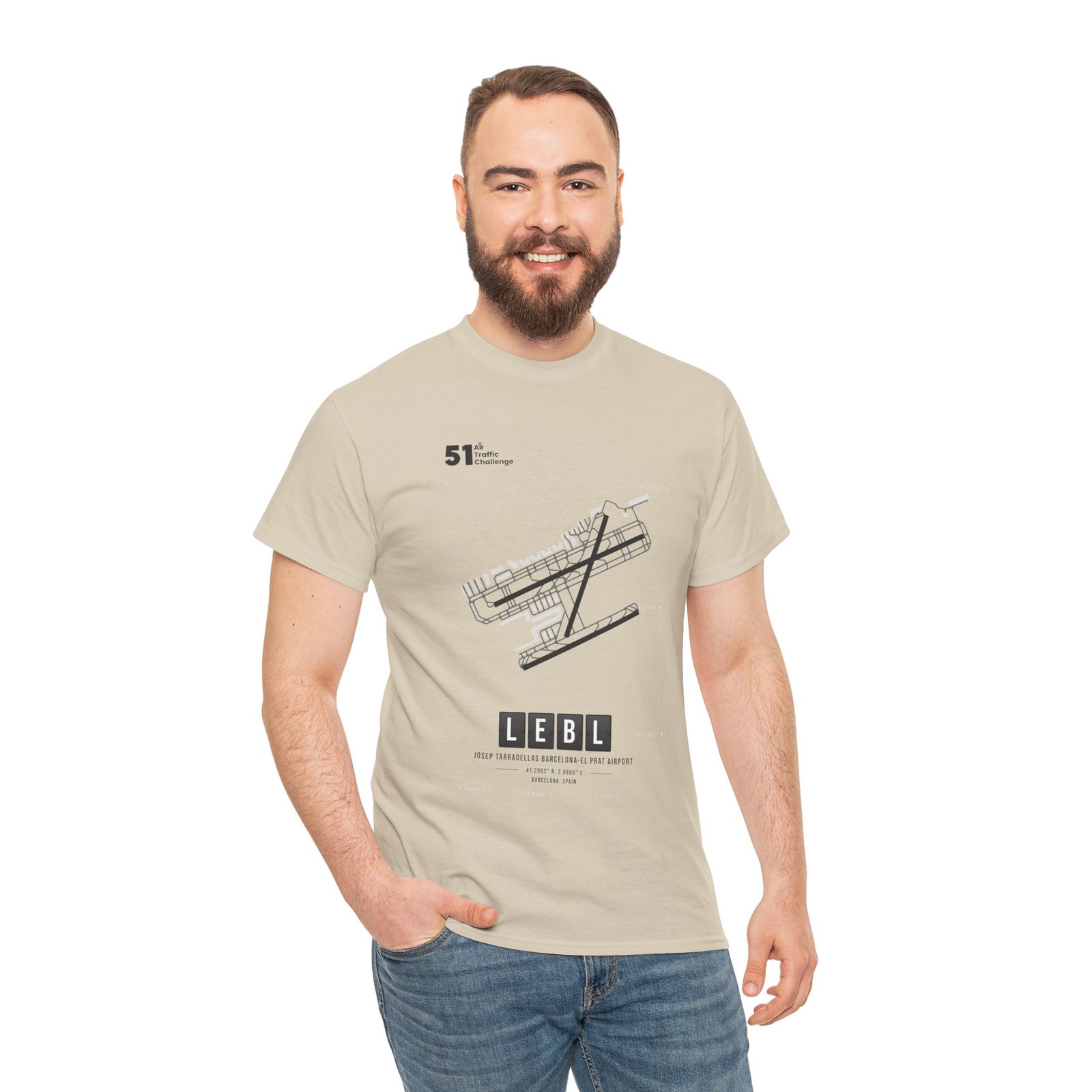 LEBL (Barcelona) Airport - Unisex Heavy Cotton Tee - 51ATC - Imagen 67