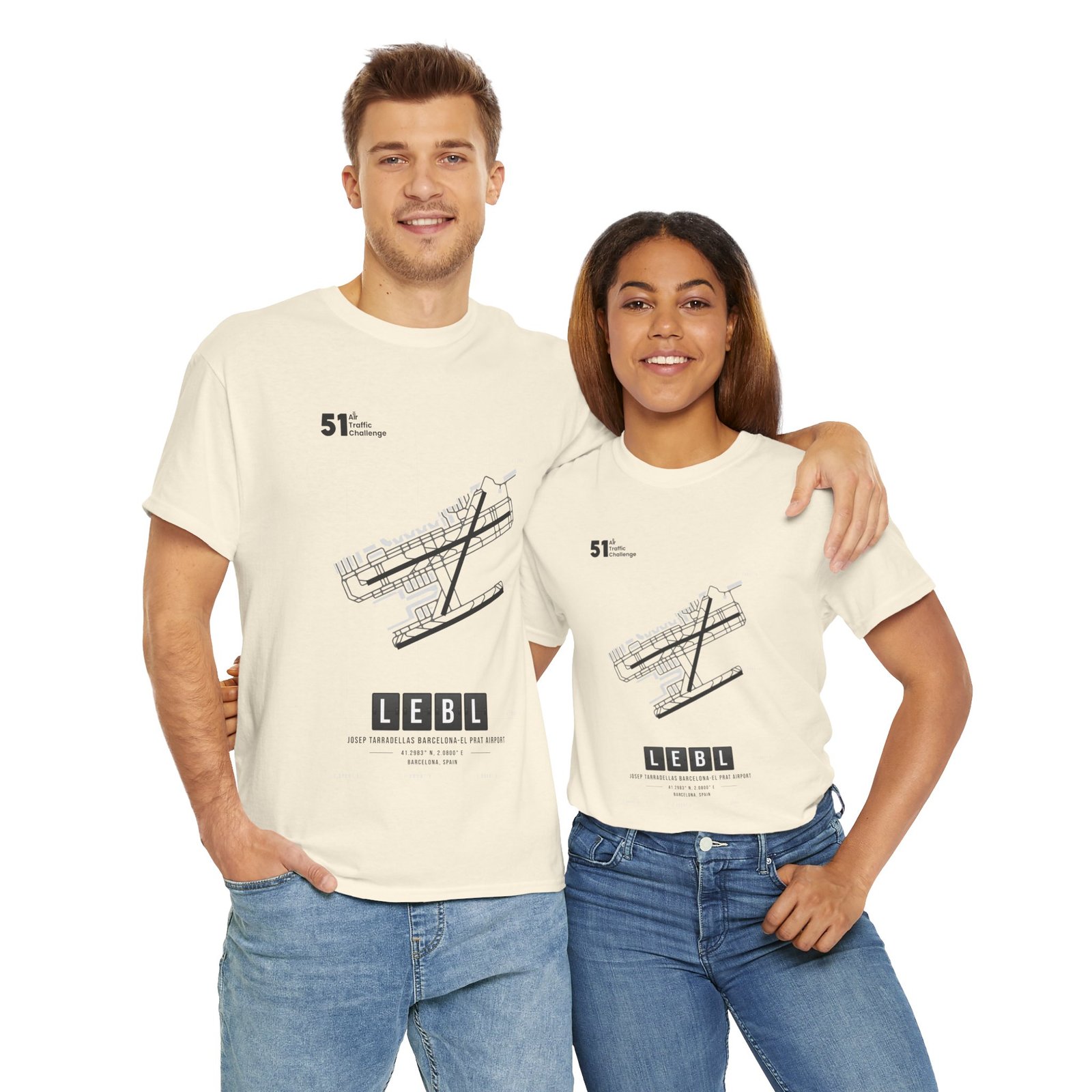 LEBL (Barcelona) Airport - Unisex Heavy Cotton Tee - 51ATC - Imagen 159
