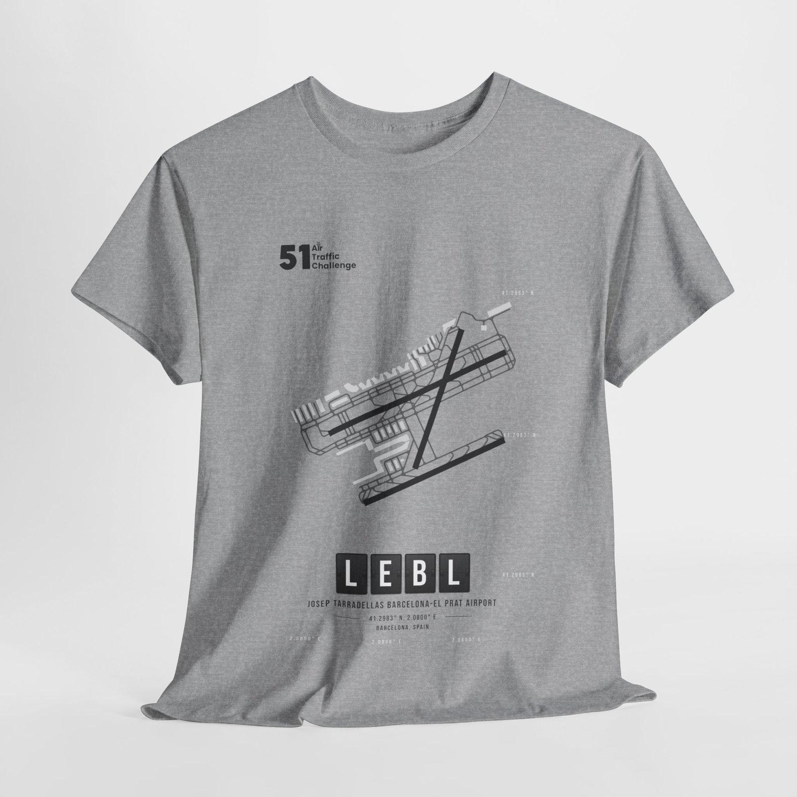 LEBL (Barcelona) Airport - Unisex Heavy Cotton Tee - 51ATC - Imagen 87