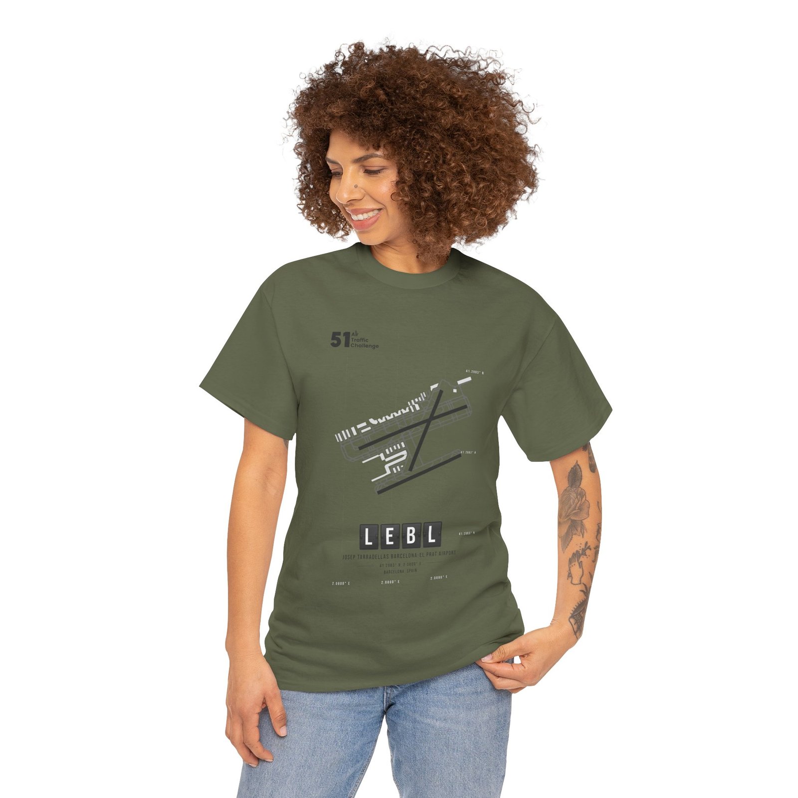 LEBL (Barcelona) Airport - Unisex Heavy Cotton Tee - 51ATC - Imagen 173