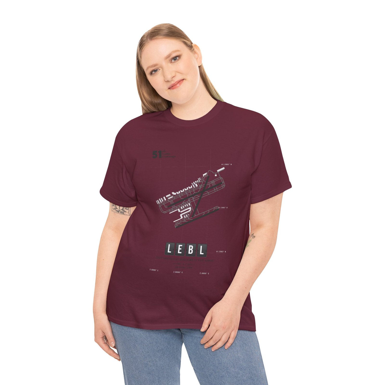LEBL (Barcelona) Airport - Unisex Heavy Cotton Tee - 51ATC - Imagen 120