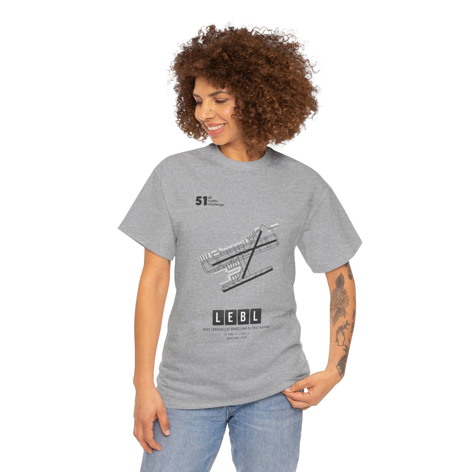 LEBL (Barcelona) Airport - Unisex Heavy Cotton Tee - 51ATC - Imagen 92
