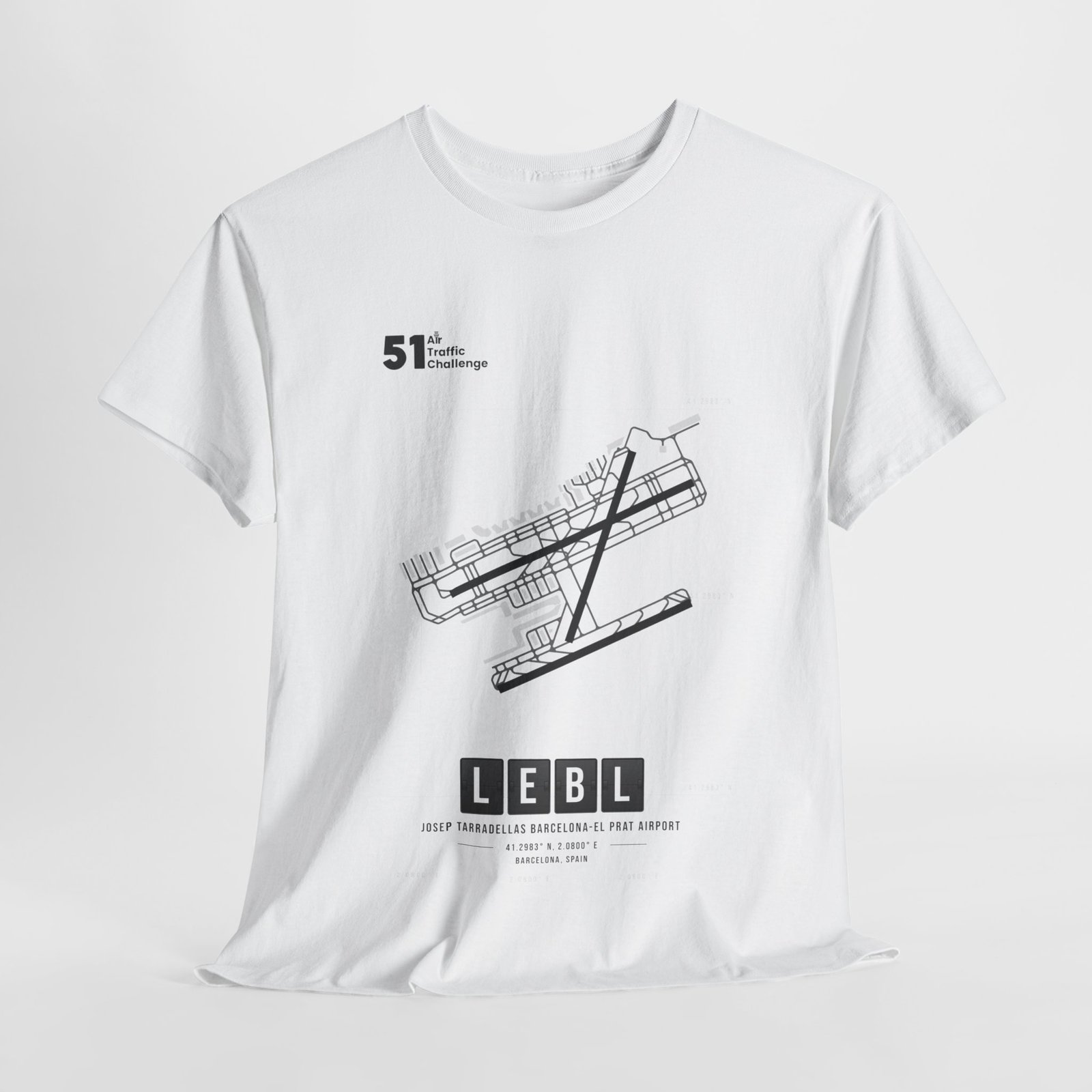 LEBL (Barcelona) Airport - Unisex Heavy Cotton Tee - 51ATC - Imagen 6