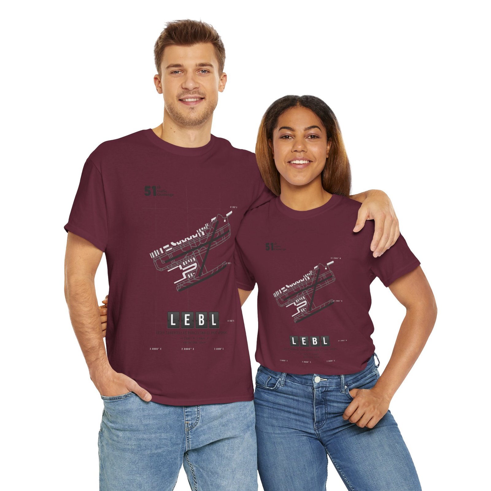 LEBL (Barcelona) Airport - Unisex Heavy Cotton Tee - 51ATC - Imagen 132