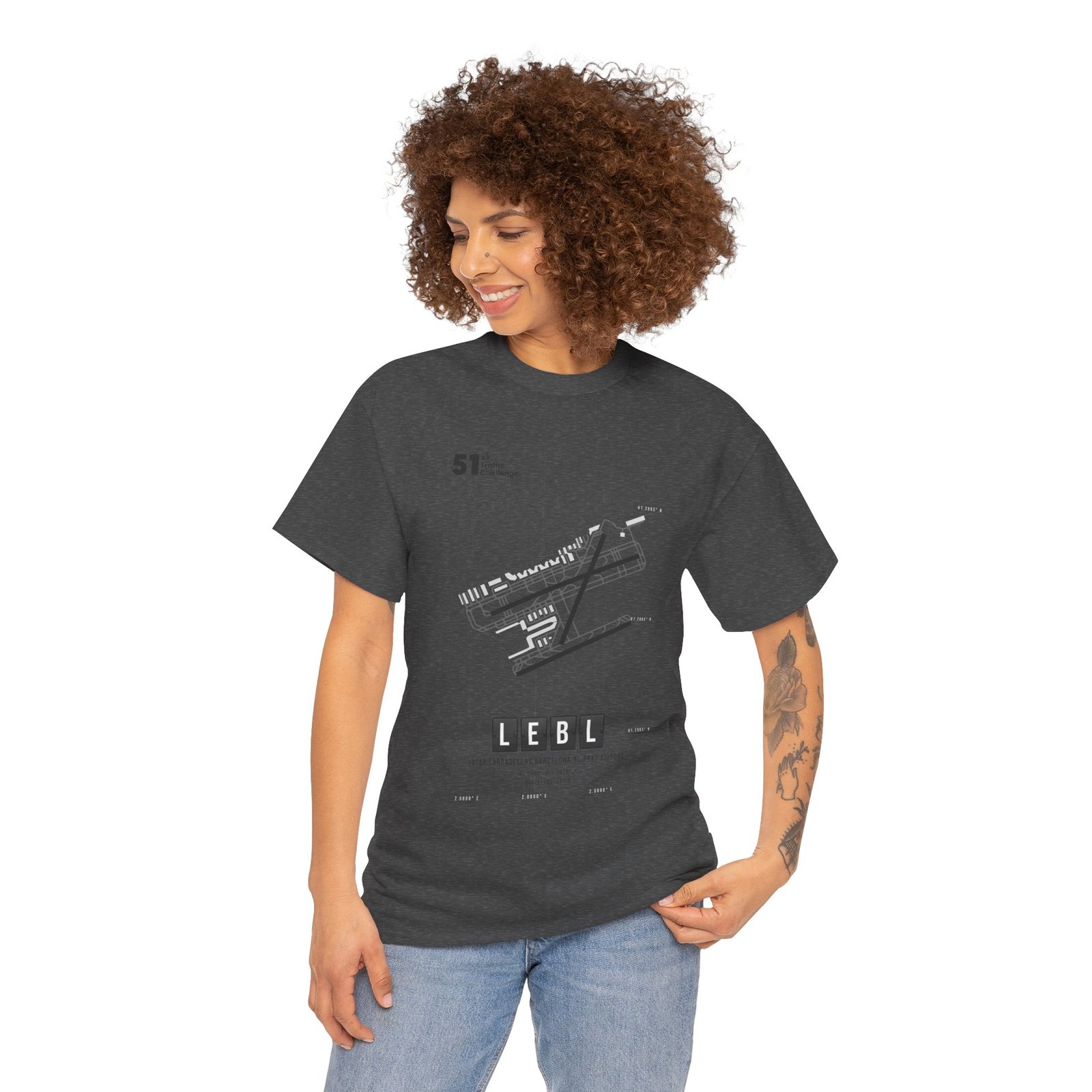 LEBL (Barcelona) Airport - Unisex Heavy Cotton Tee - 51ATC - Imagen 227