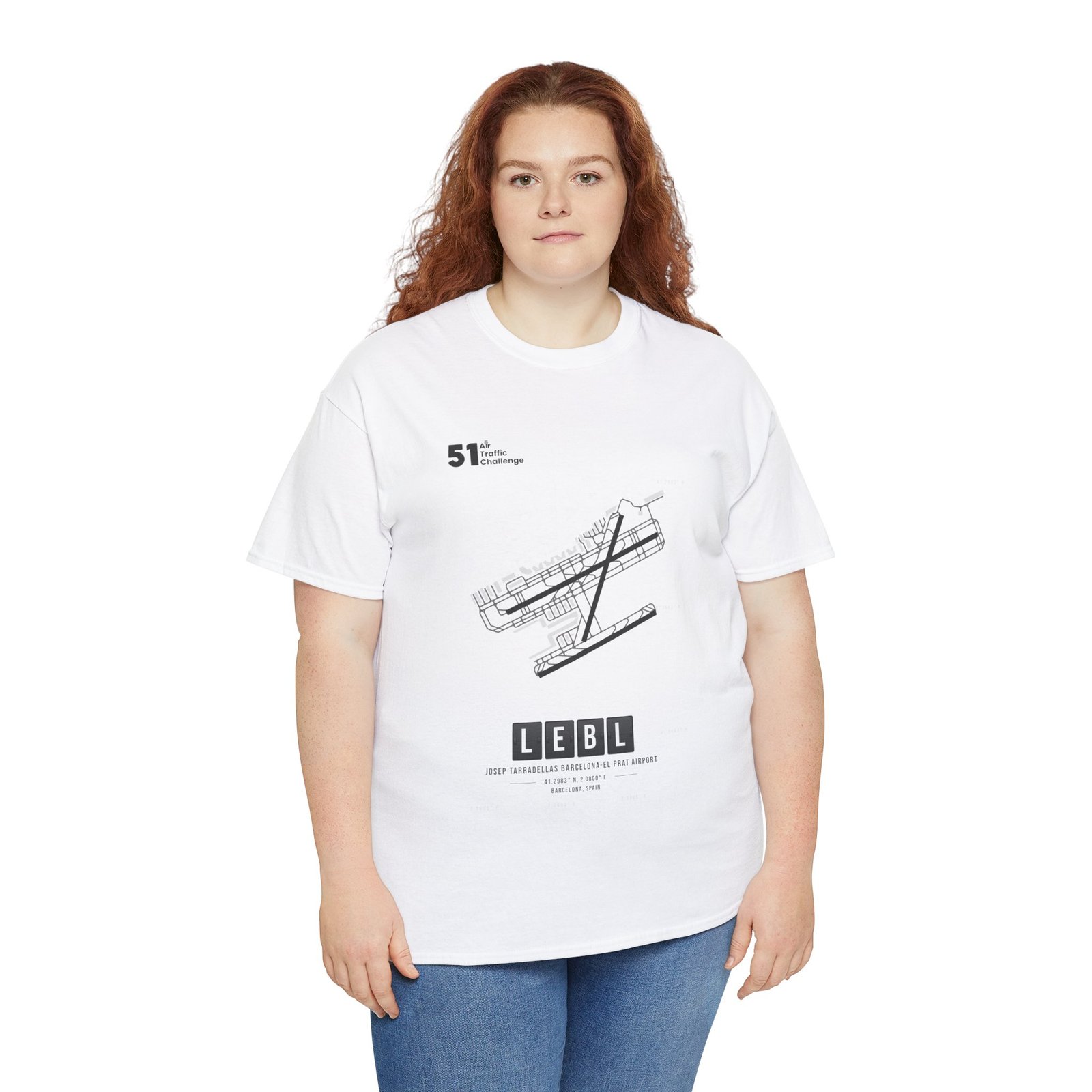 LEBL (Barcelona) Airport - Unisex Heavy Cotton Tee - 51ATC - Imagen 15