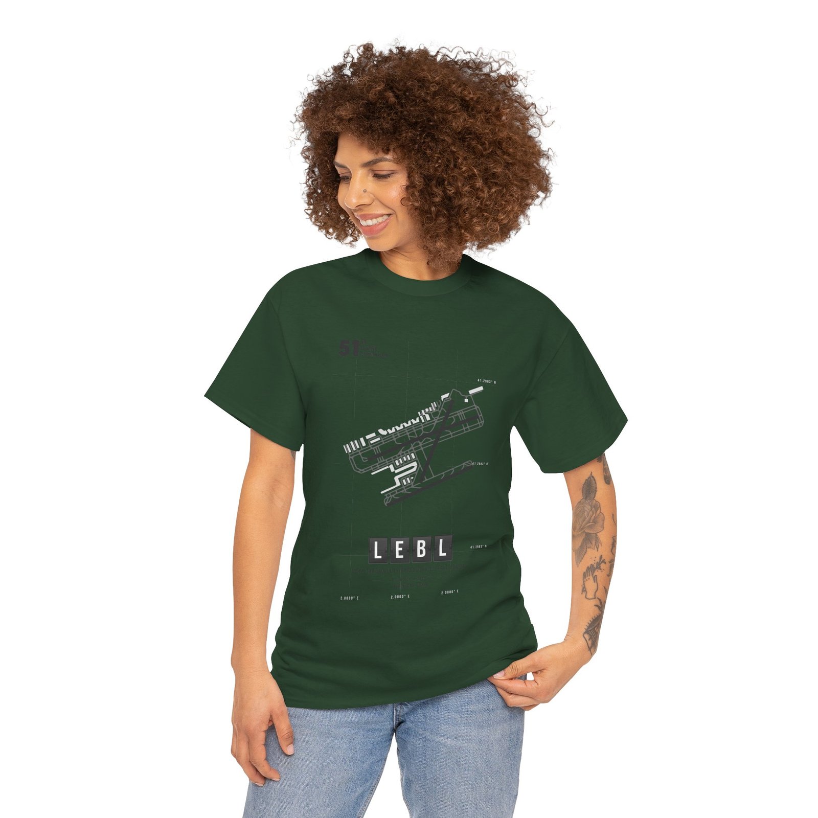 LEBL (Barcelona) Airport - Unisex Heavy Cotton Tee - 51ATC - Imagen 200