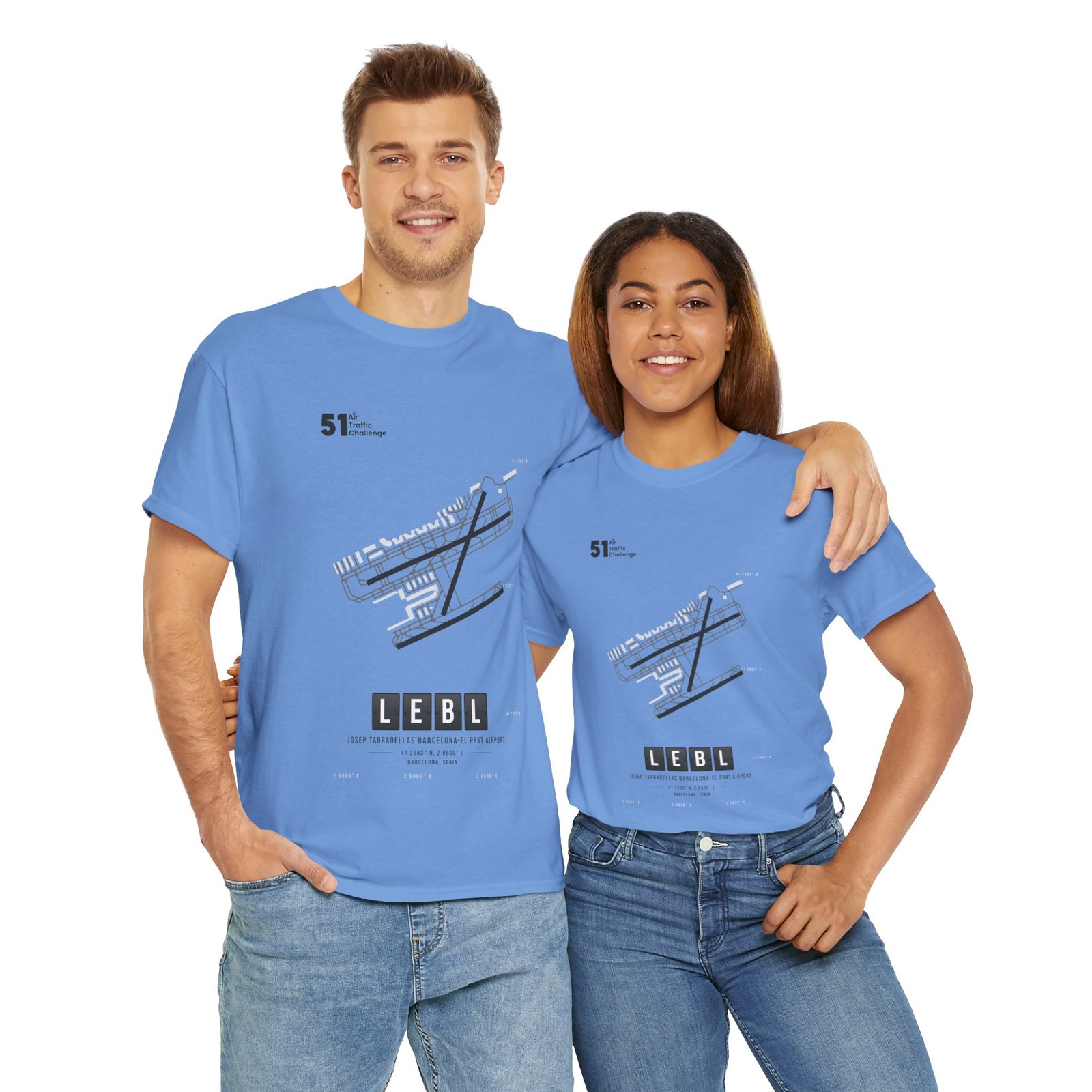 LEBL (Barcelona) Airport - Unisex Heavy Cotton Tee - 51ATC - Imagen 294