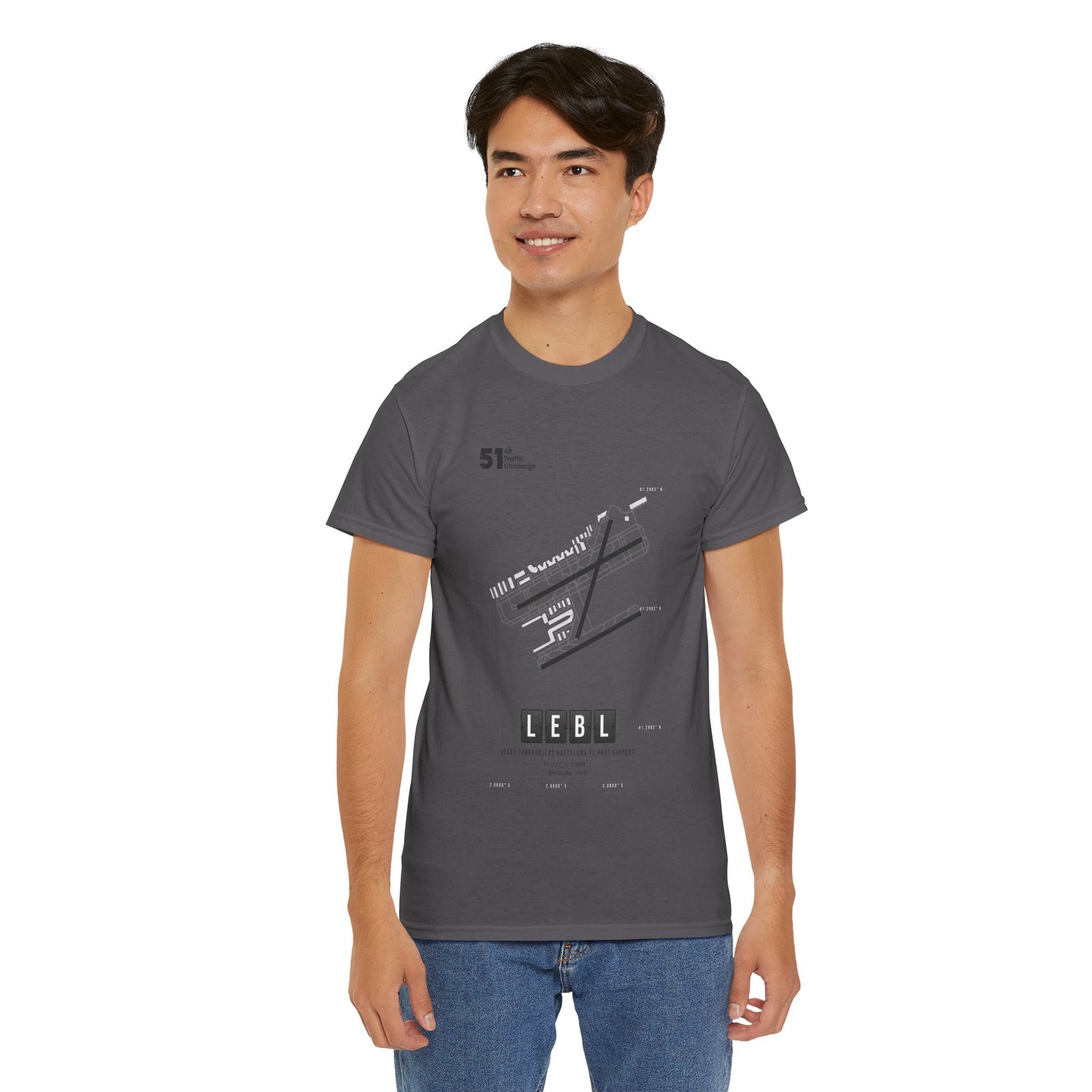 LEBL (Barcelona) Airport - Unisex Heavy Cotton Tee - 51ATC - Imagen 318