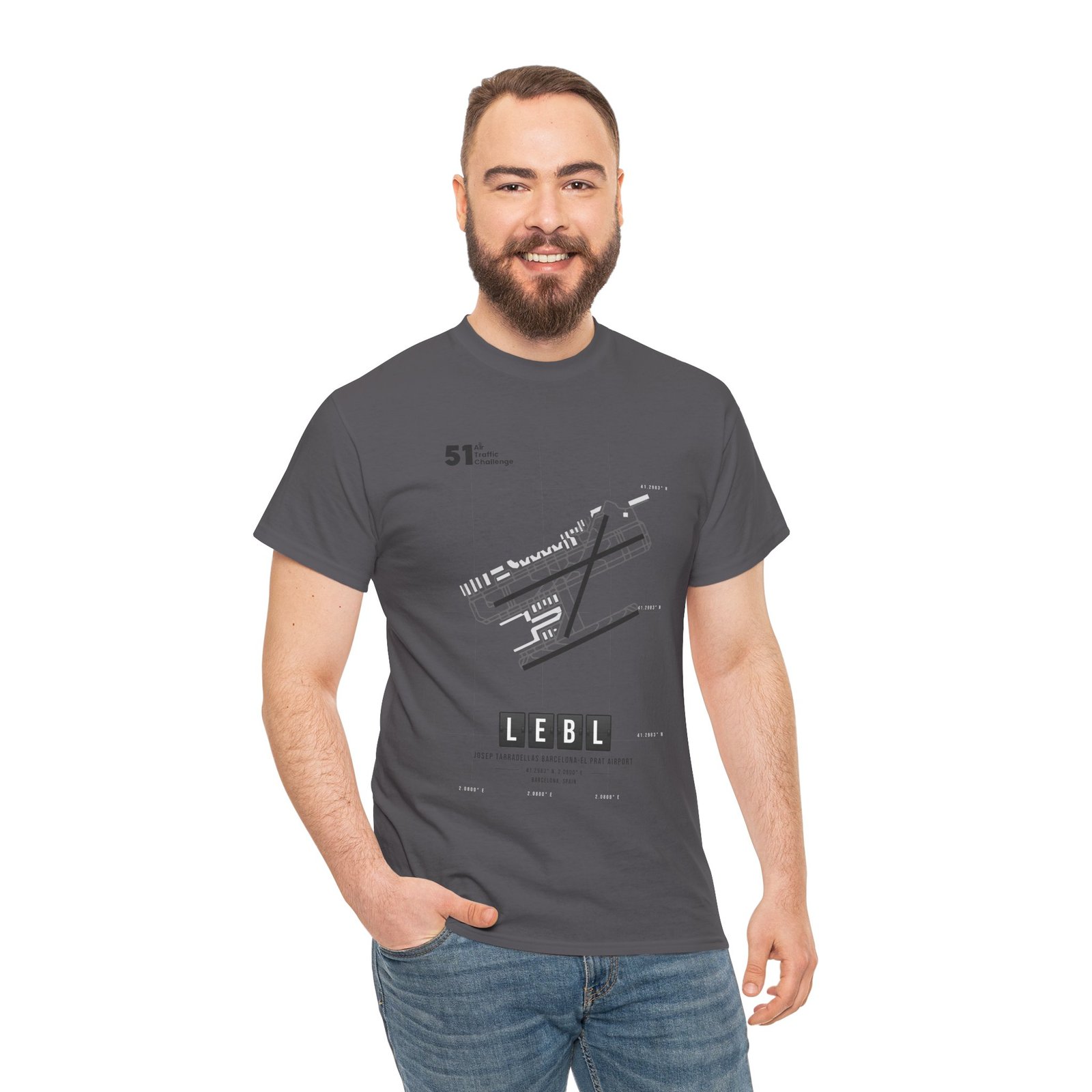 LEBL (Barcelona) Airport - Unisex Heavy Cotton Tee - 51ATC - Imagen 310