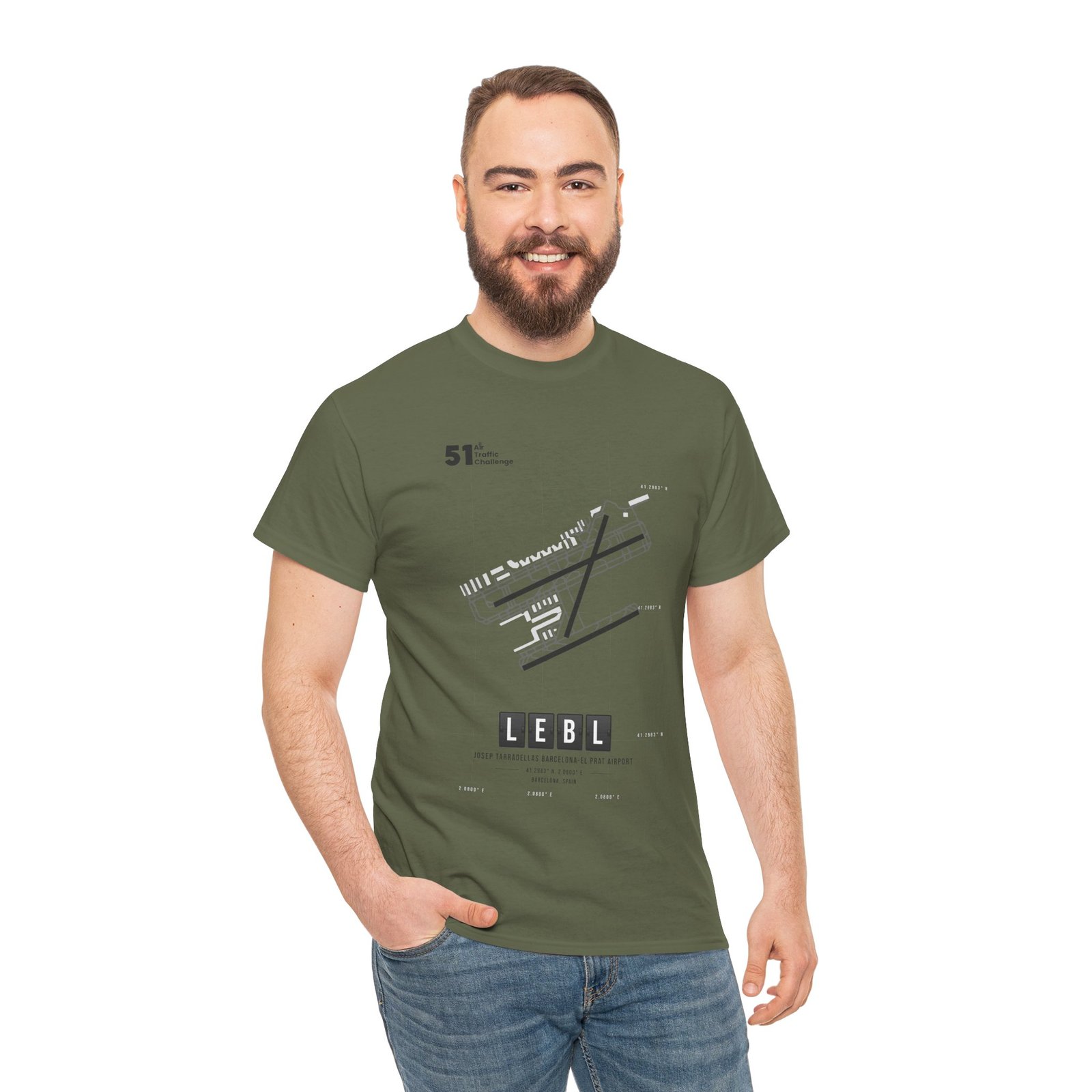 LEBL (Barcelona) Airport - Unisex Heavy Cotton Tee - 51ATC - Imagen 175