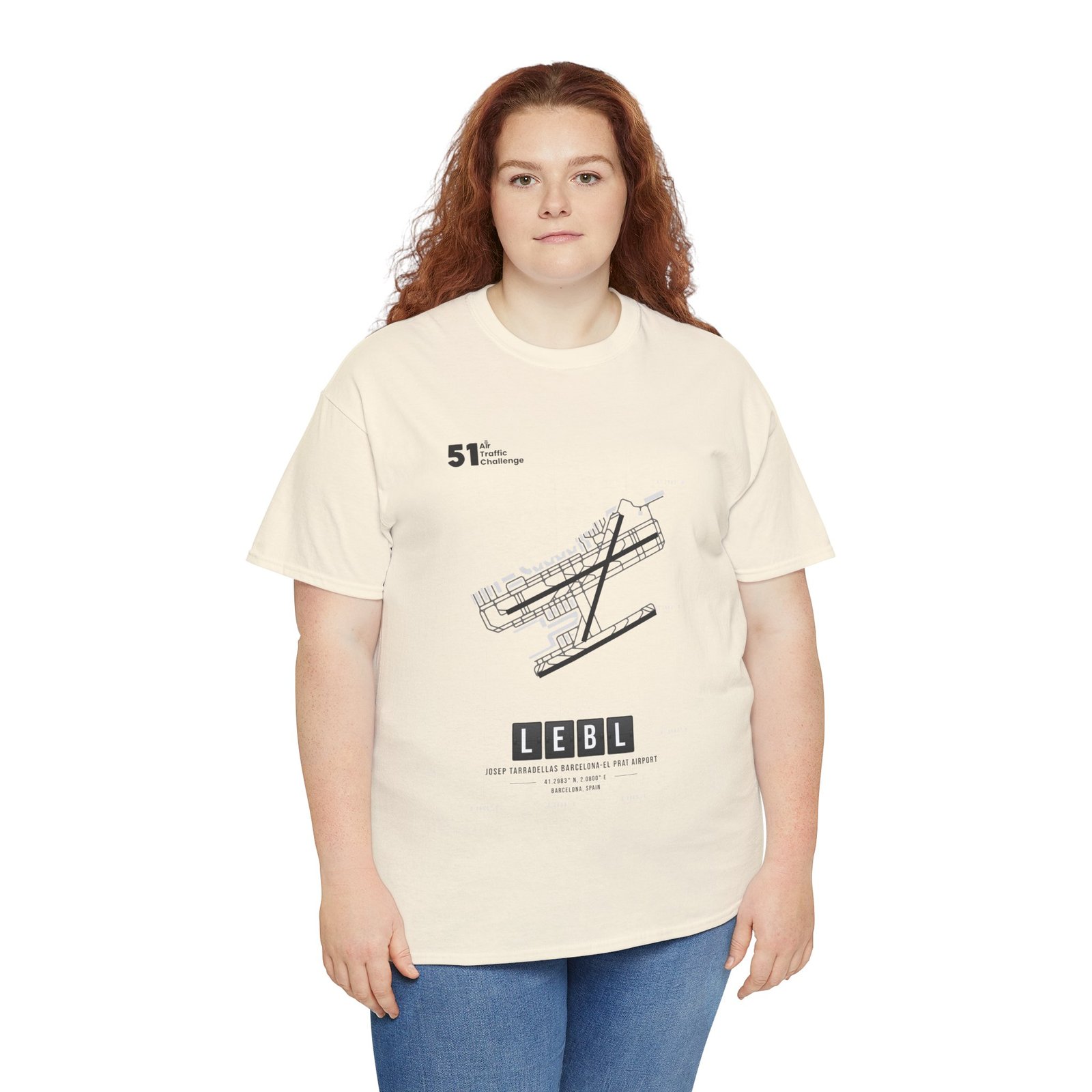 LEBL (Barcelona) Airport - Unisex Heavy Cotton Tee - 51ATC - Imagen 150