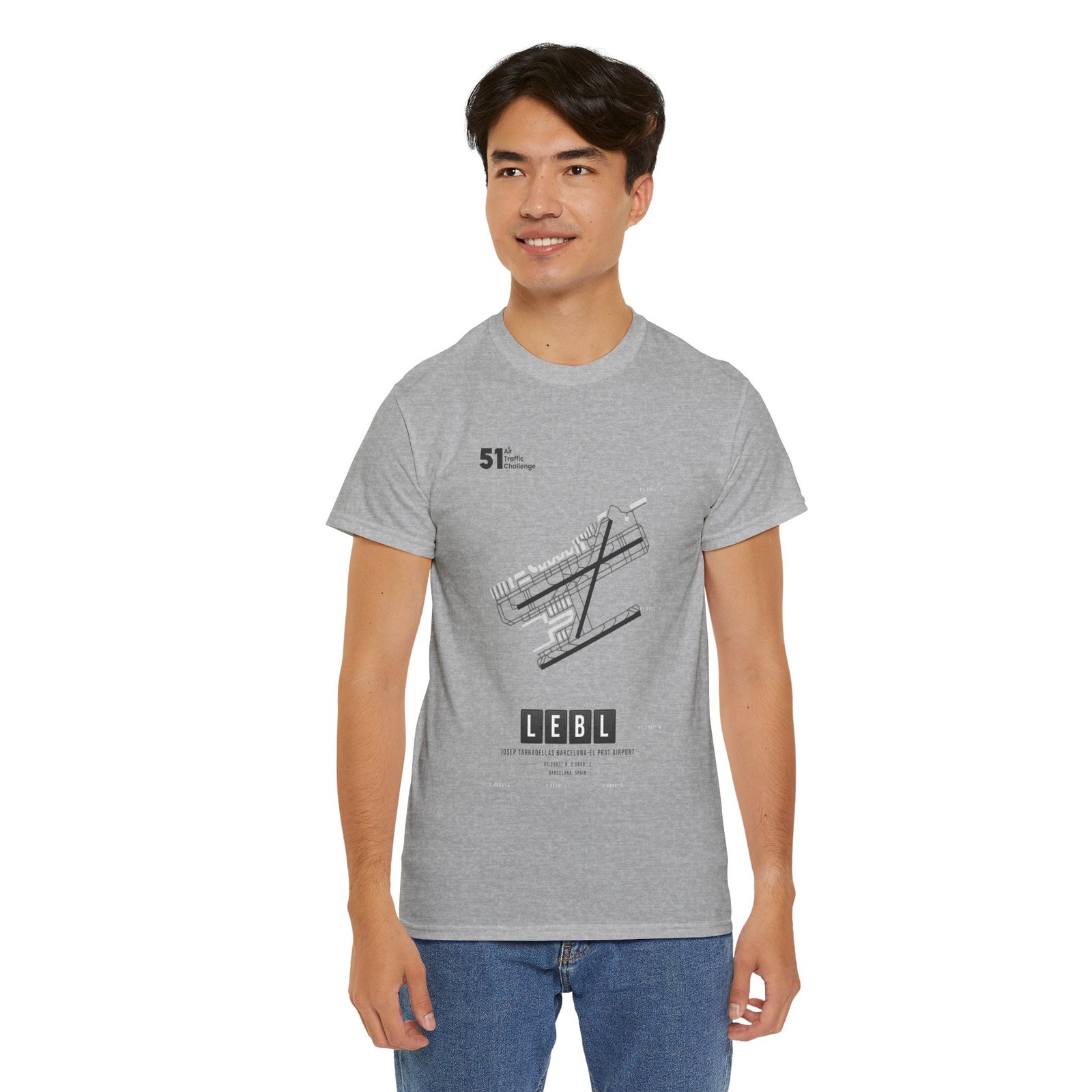 LEBL (Barcelona) Airport - Unisex Heavy Cotton Tee - 51ATC - Imagen 102