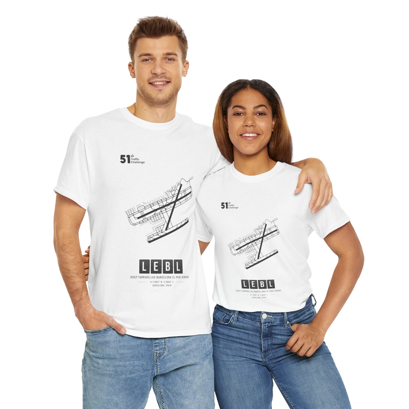 LEBL (Barcelona) Airport - Unisex Heavy Cotton Tee - 51ATC - Imagen 24