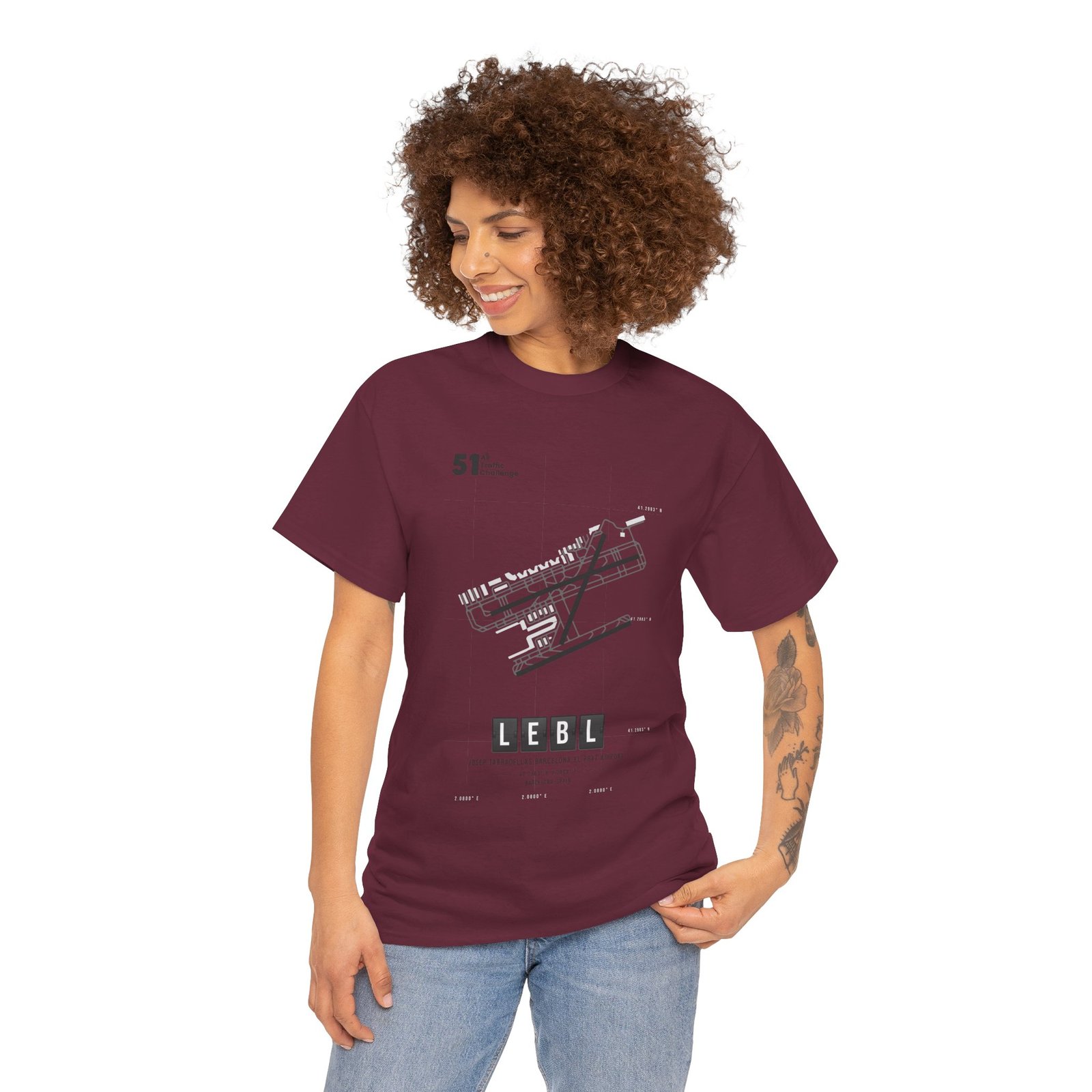 LEBL (Barcelona) Airport - Unisex Heavy Cotton Tee - 51ATC - Imagen 119