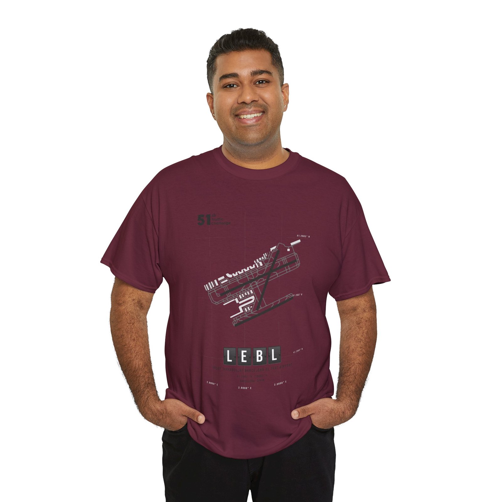 LEBL (Barcelona) Airport - Unisex Heavy Cotton Tee - 51ATC - Imagen 125