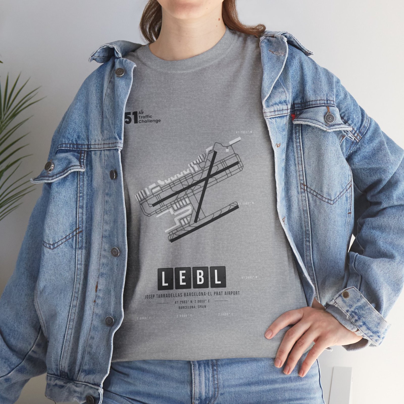 LEBL (Barcelona) Airport - Unisex Heavy Cotton Tee - 51ATC - Imagen 104