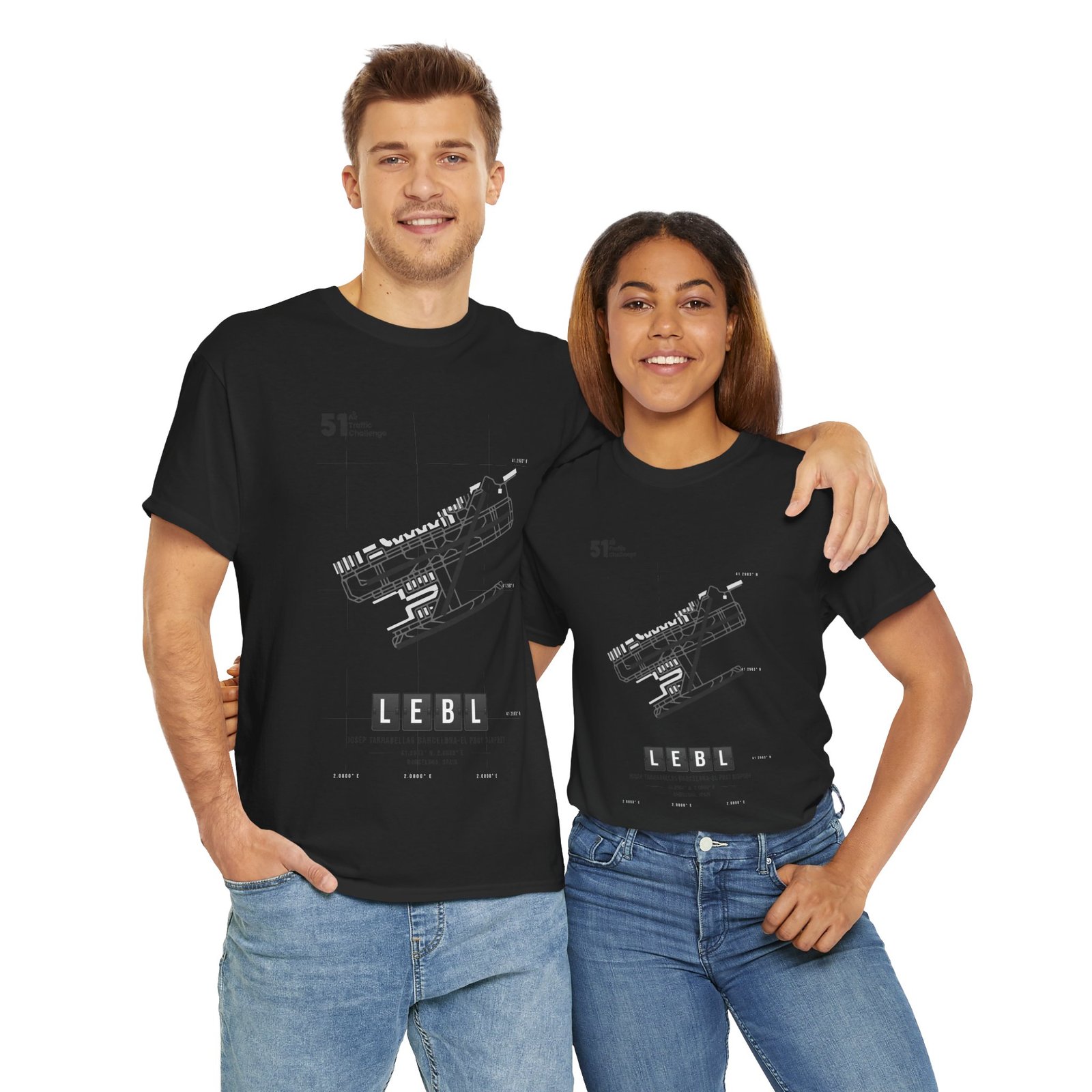 LEBL (Barcelona) Airport - Unisex Heavy Cotton Tee - 51ATC - Imagen 51