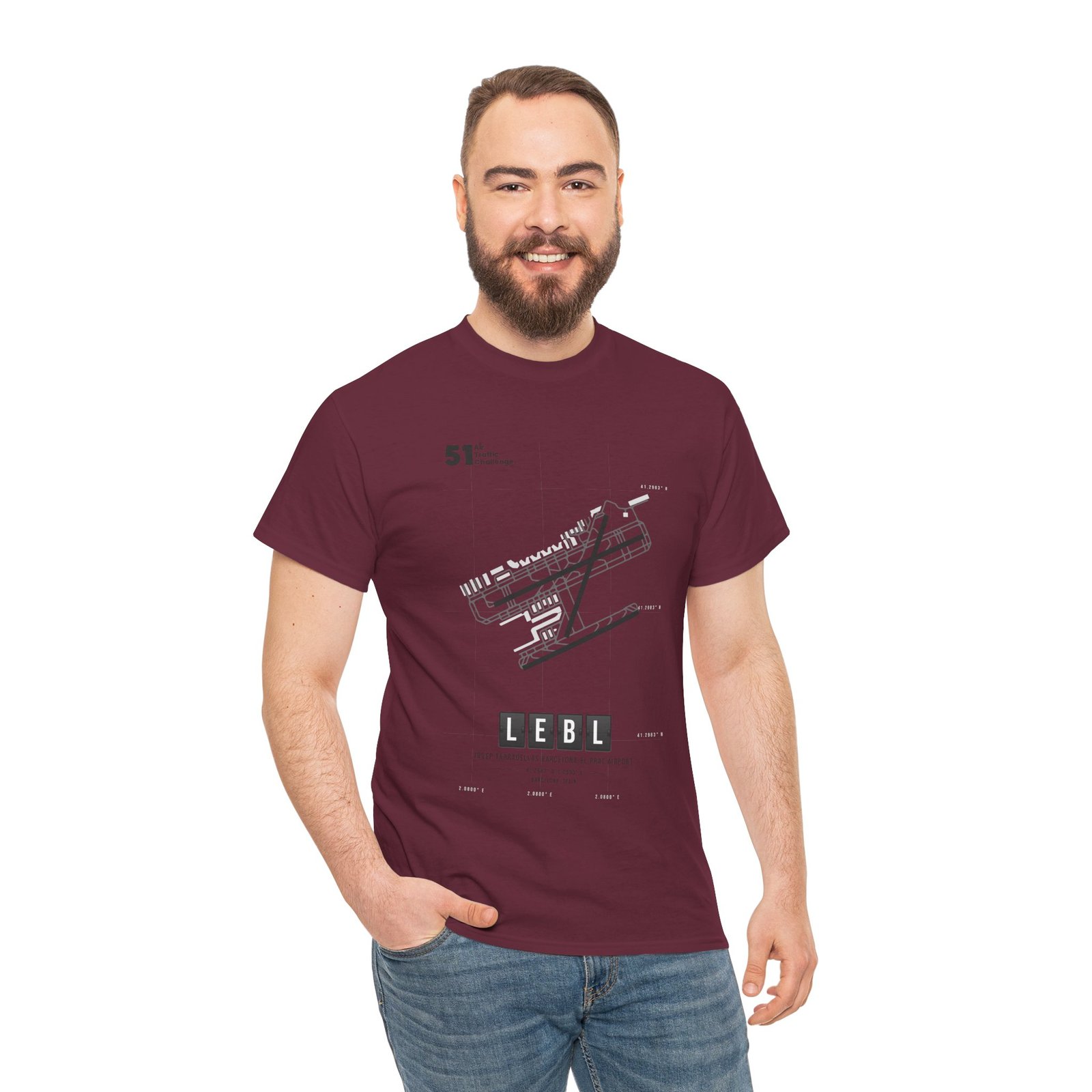 LEBL (Barcelona) Airport - Unisex Heavy Cotton Tee - 51ATC - Imagen 121