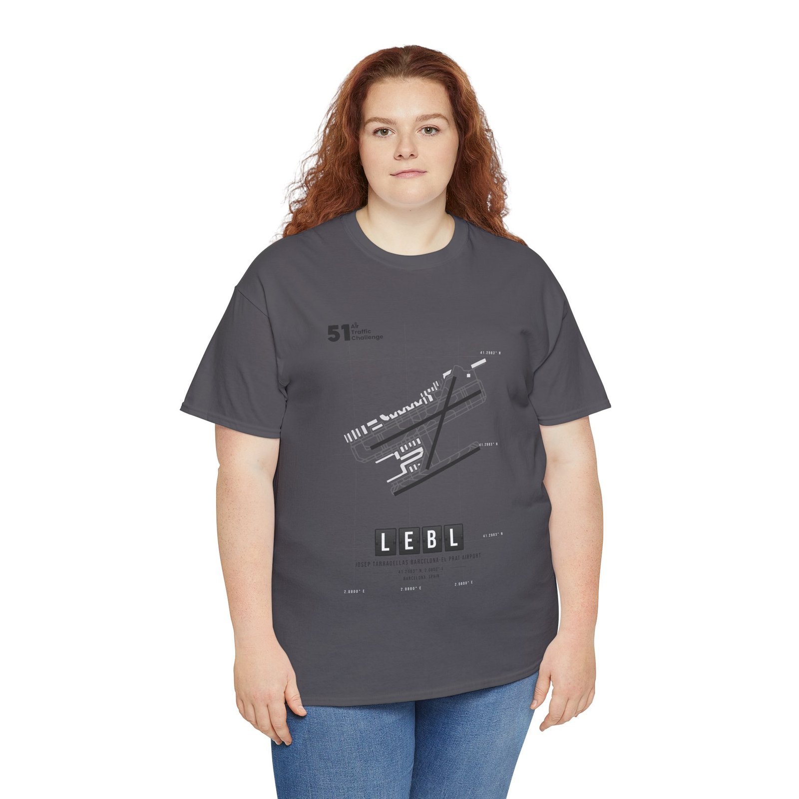 LEBL (Barcelona) Airport - Unisex Heavy Cotton Tee - 51ATC - Imagen 312
