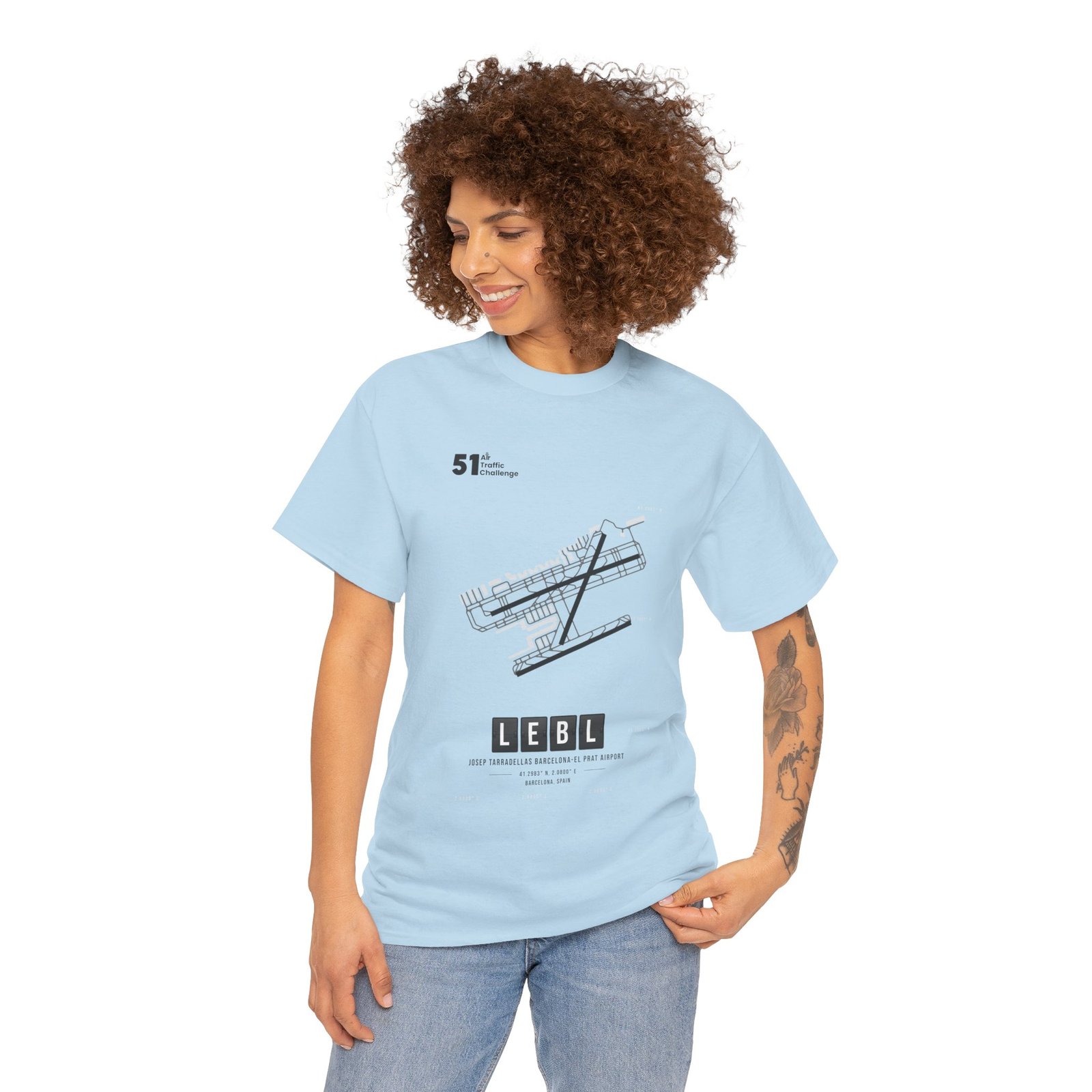 LEBL (Barcelona) Airport - Unisex Heavy Cotton Tee - 51ATC - Imagen 254
