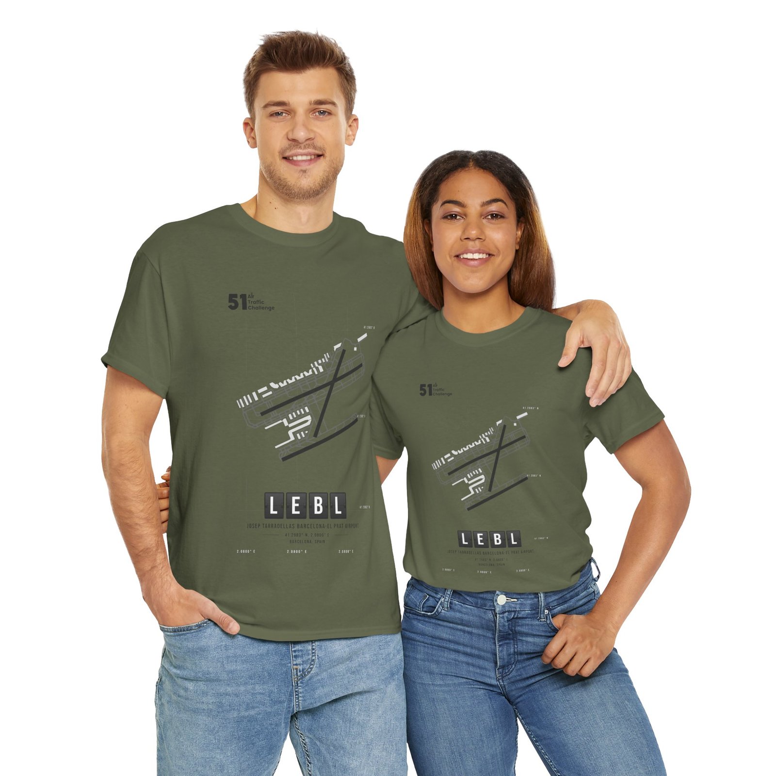 LEBL (Barcelona) Airport - Unisex Heavy Cotton Tee - 51ATC - Imagen 186