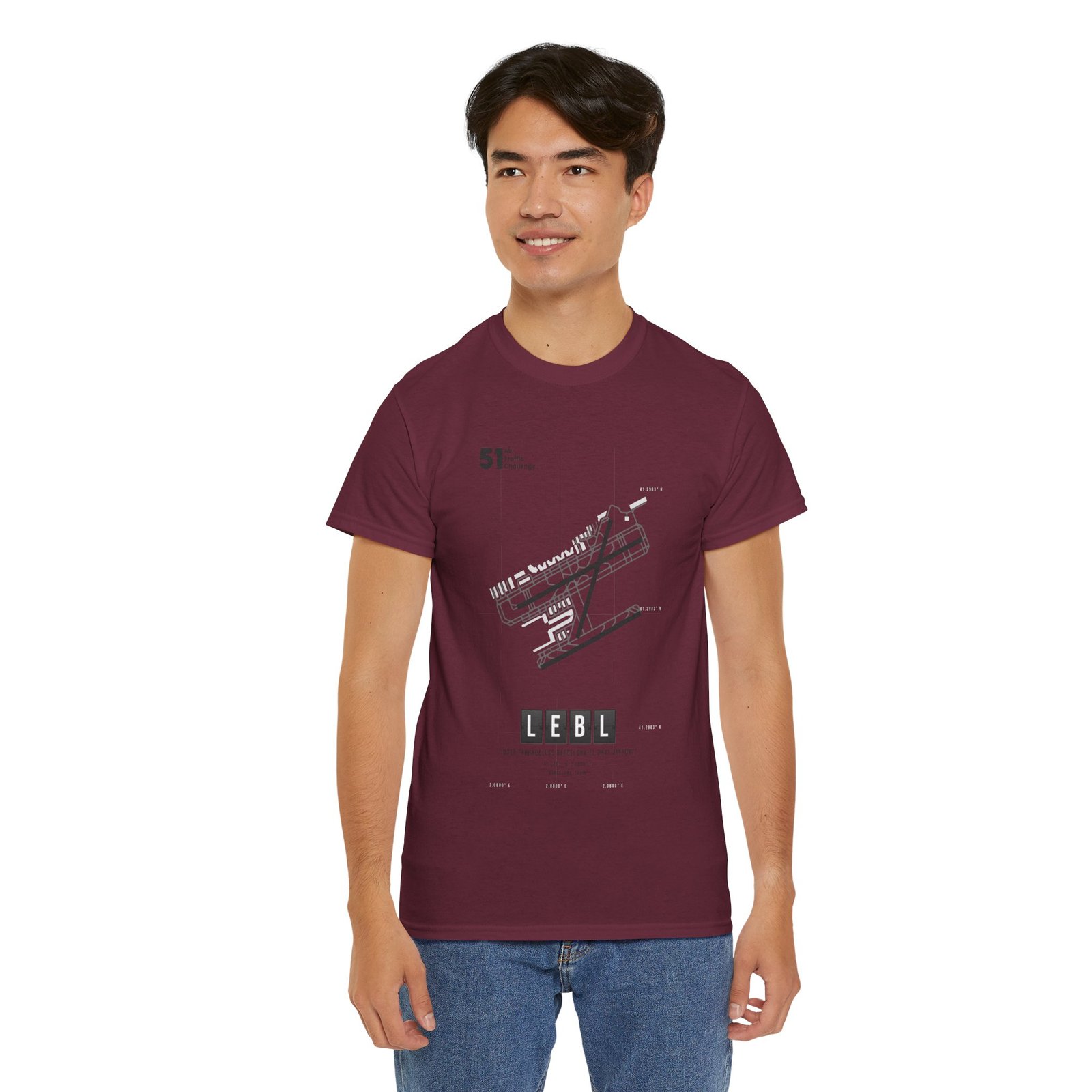 LEBL (Barcelona) Airport - Unisex Heavy Cotton Tee - 51ATC - Imagen 129
