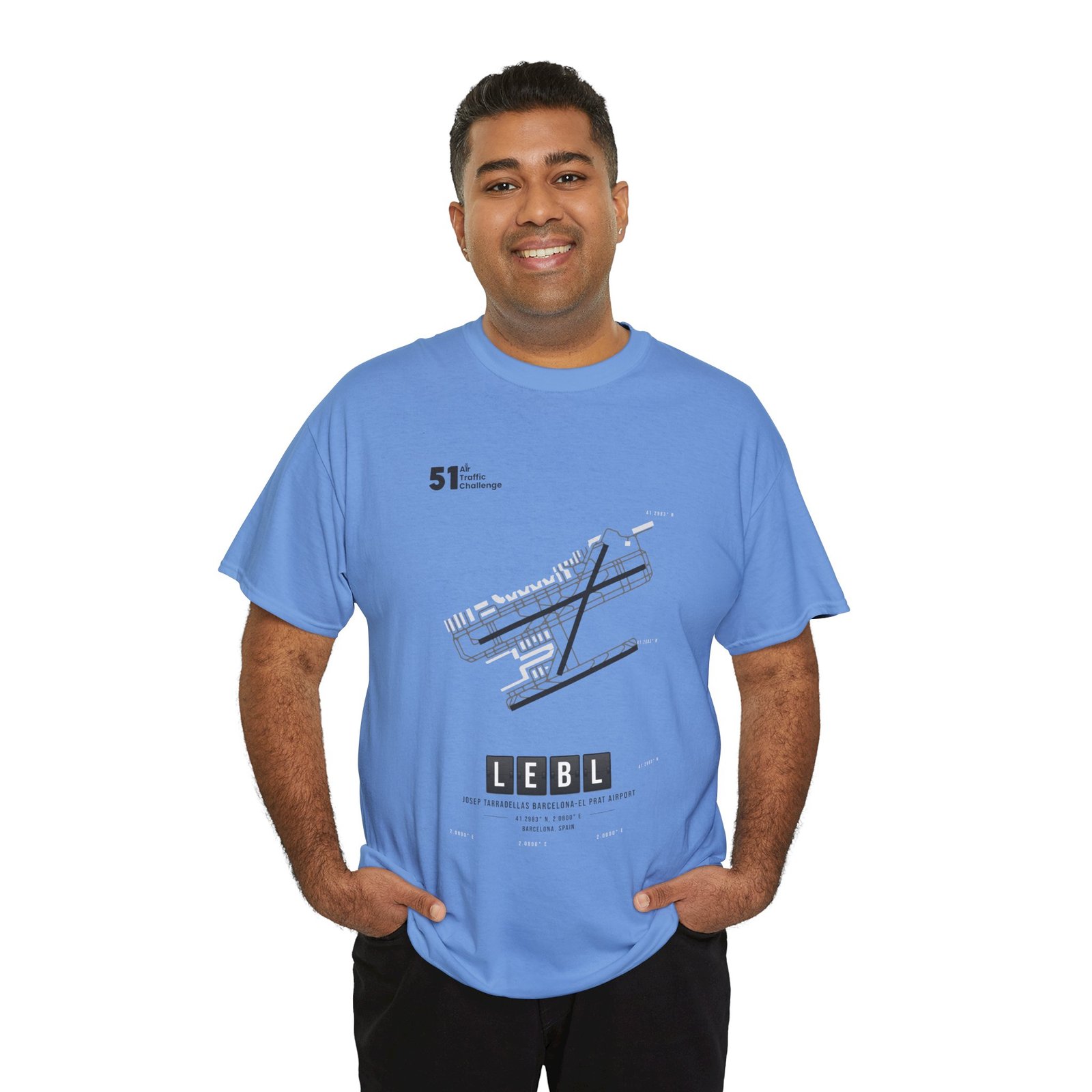 LEBL (Barcelona) Airport - Unisex Heavy Cotton Tee - 51ATC - Imagen 287