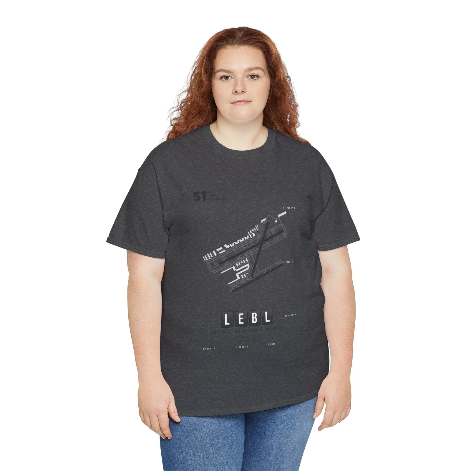 LEBL (Barcelona) Airport - Unisex Heavy Cotton Tee - 51ATC - Imagen 231