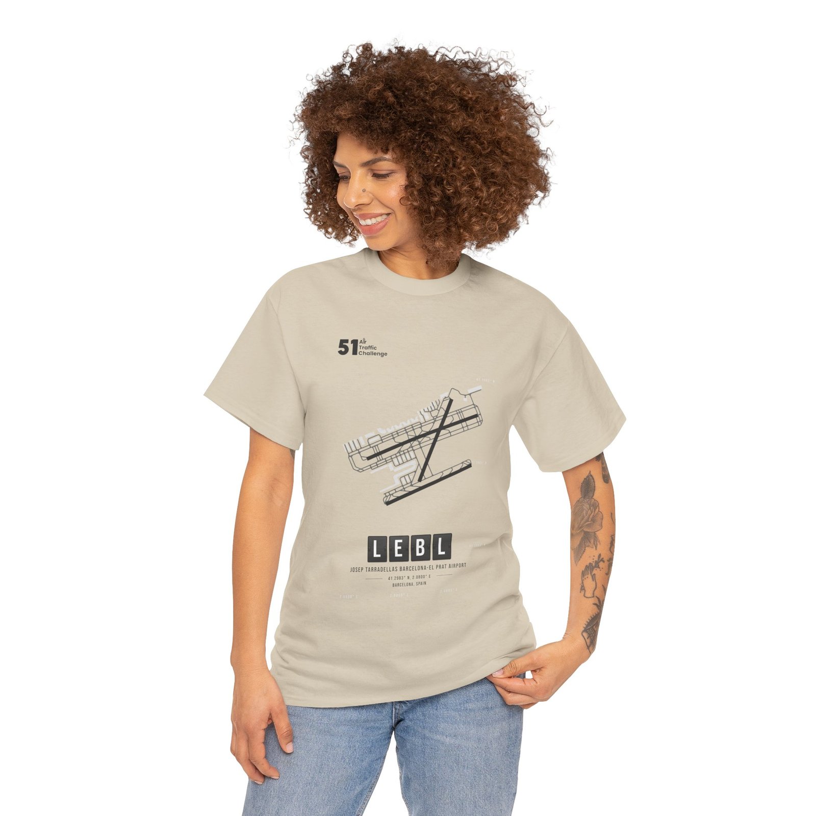 LEBL (Barcelona) Airport - Unisex Heavy Cotton Tee - 51ATC - Imagen 65