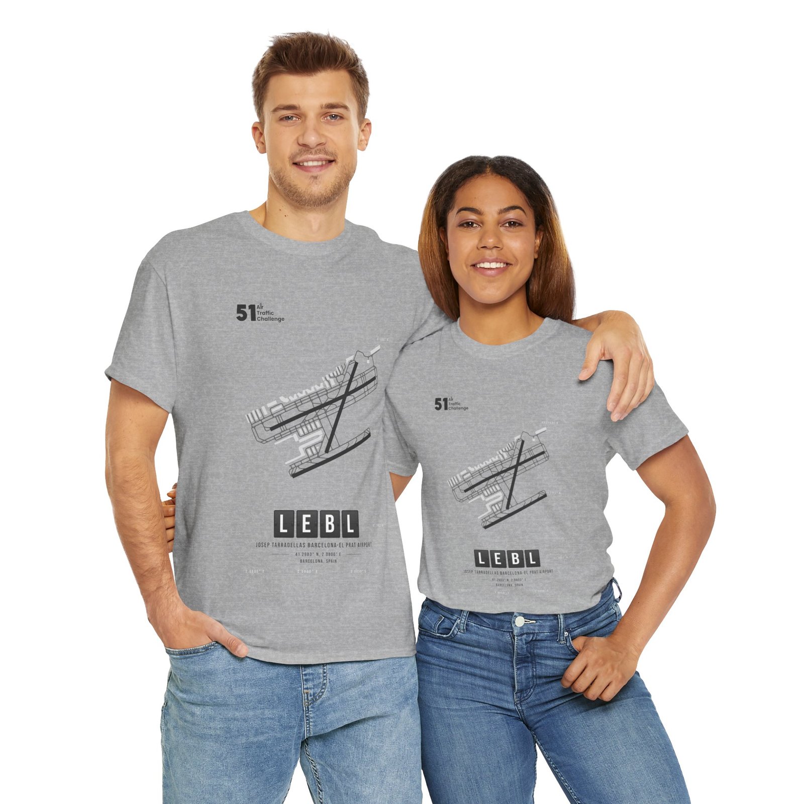 LEBL (Barcelona) Airport - Unisex Heavy Cotton Tee - 51ATC - Imagen 105