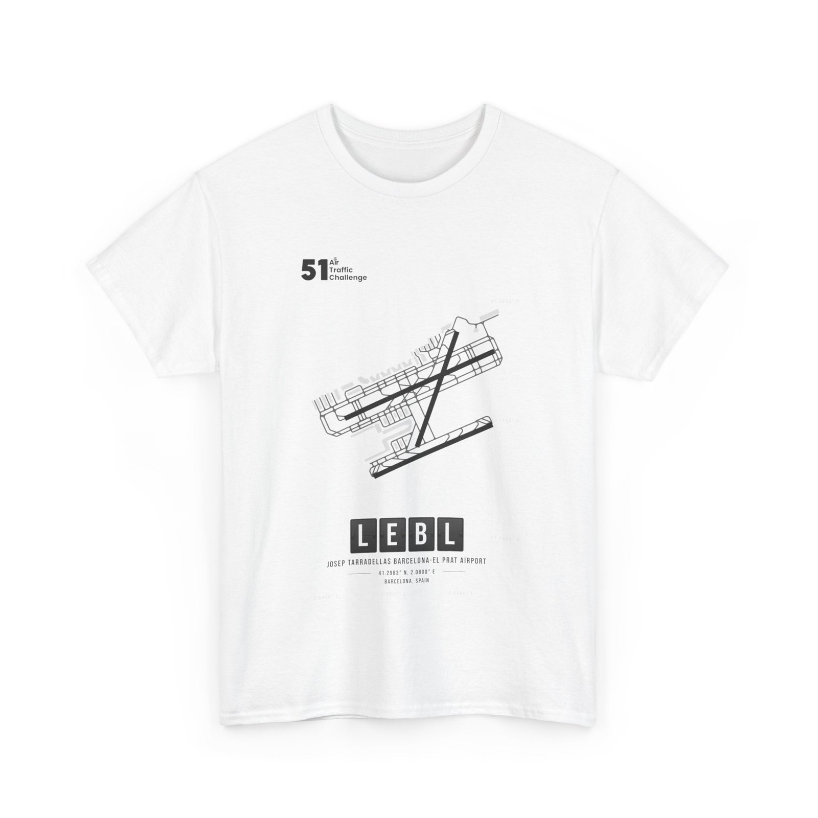 LEBL (Barcelona) Airport - Unisex Heavy Cotton Tee - 51ATC - Imagen 3