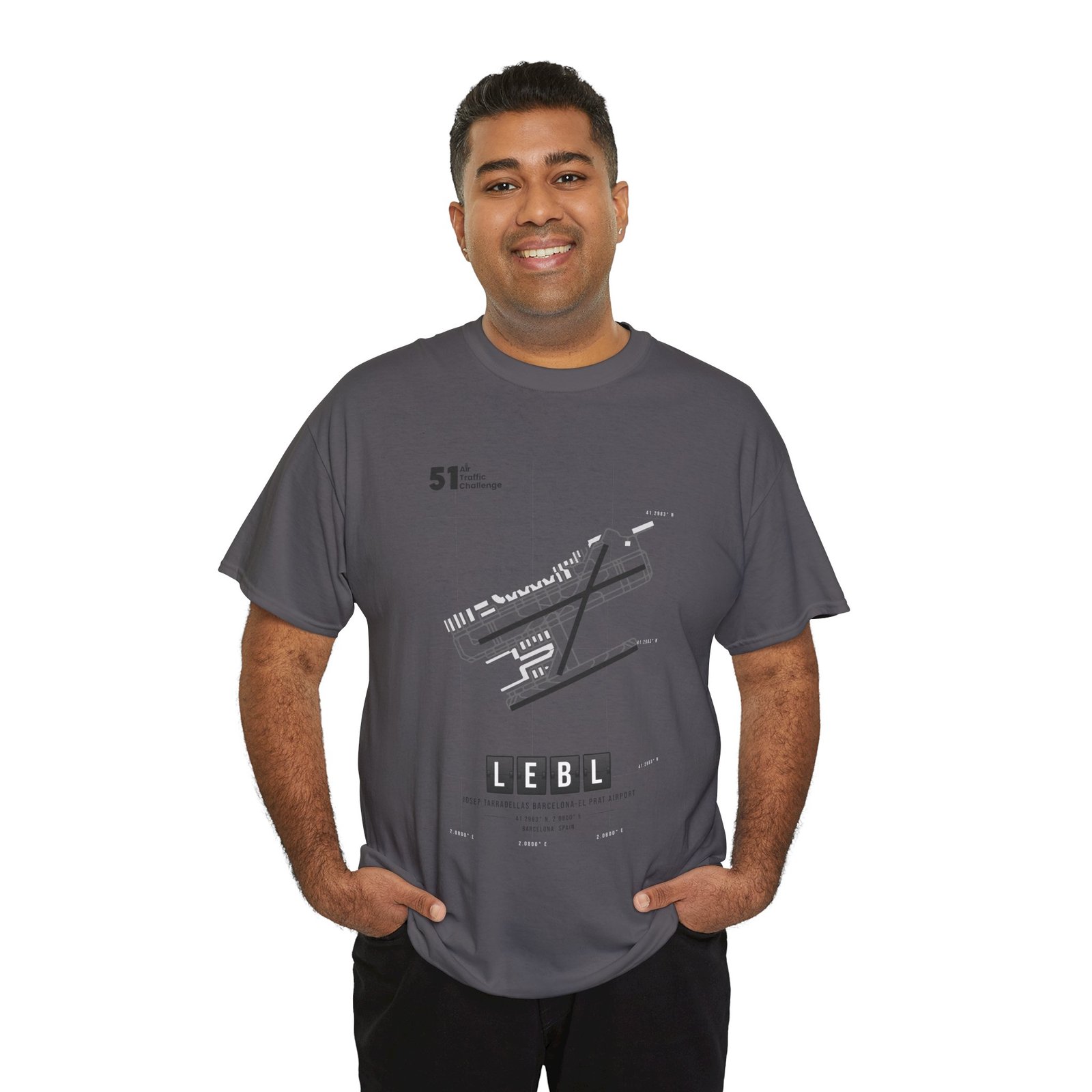 LEBL (Barcelona) Airport - Unisex Heavy Cotton Tee - 51ATC - Imagen 314