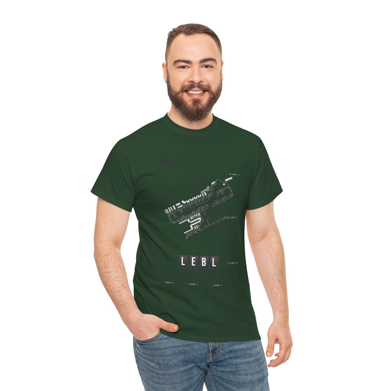 LEBL (Barcelona) Airport - Unisex Heavy Cotton Tee - 51ATC - Imagen 202