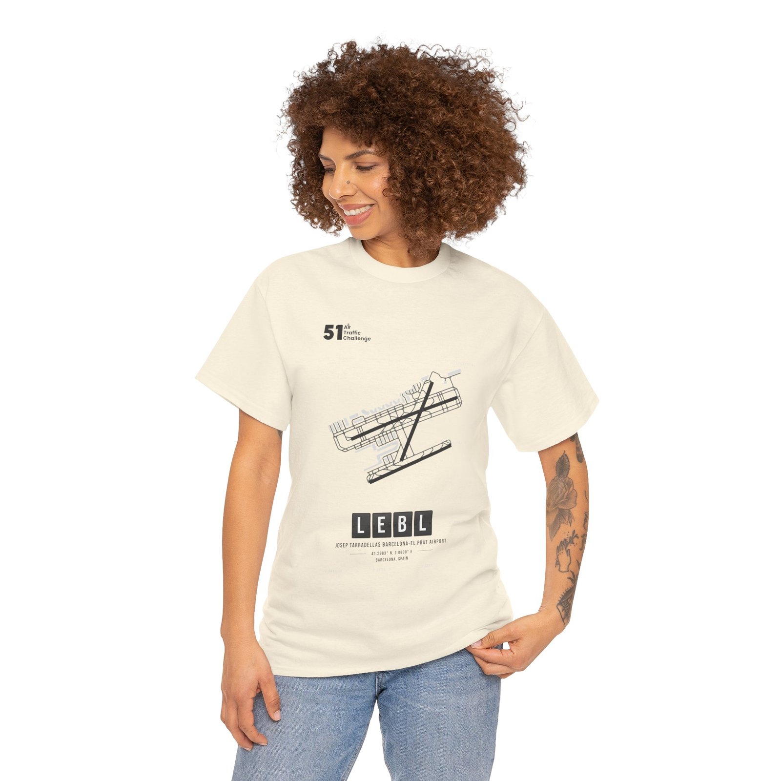 LEBL (Barcelona) Airport - Unisex Heavy Cotton Tee - 51ATC - Imagen 146
