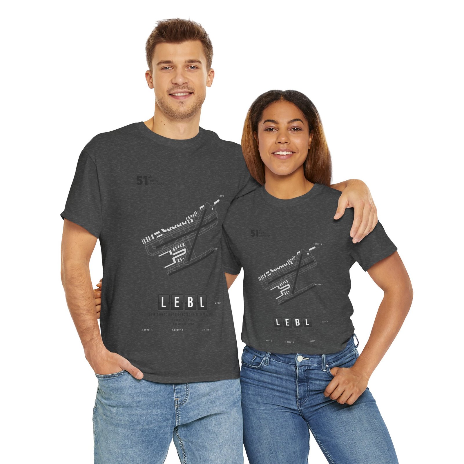 LEBL (Barcelona) Airport - Unisex Heavy Cotton Tee - 51ATC - Imagen 240