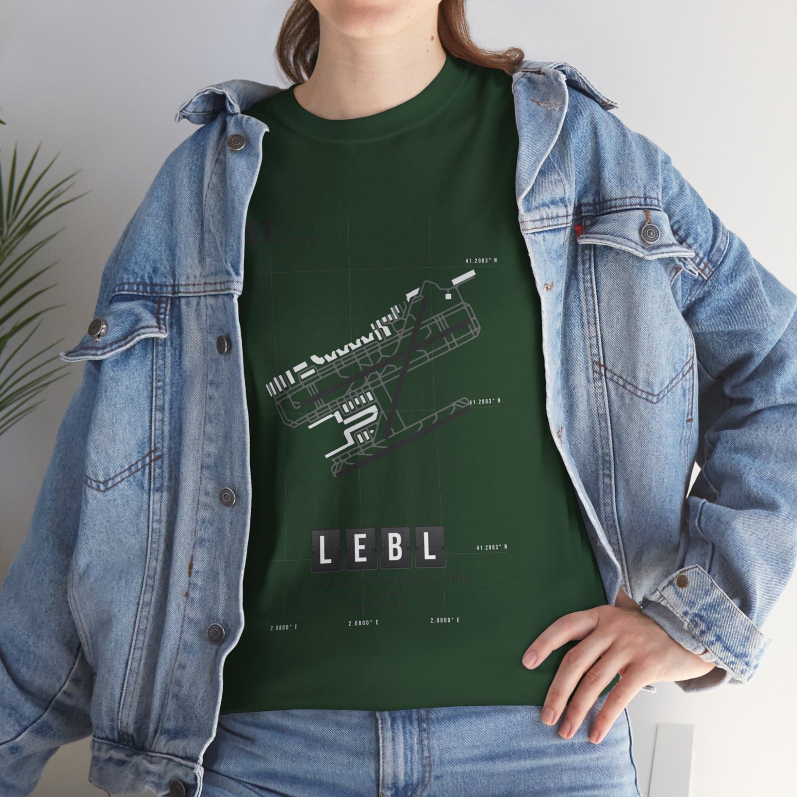 LEBL (Barcelona) Airport - Unisex Heavy Cotton Tee - 51ATC - Imagen 212