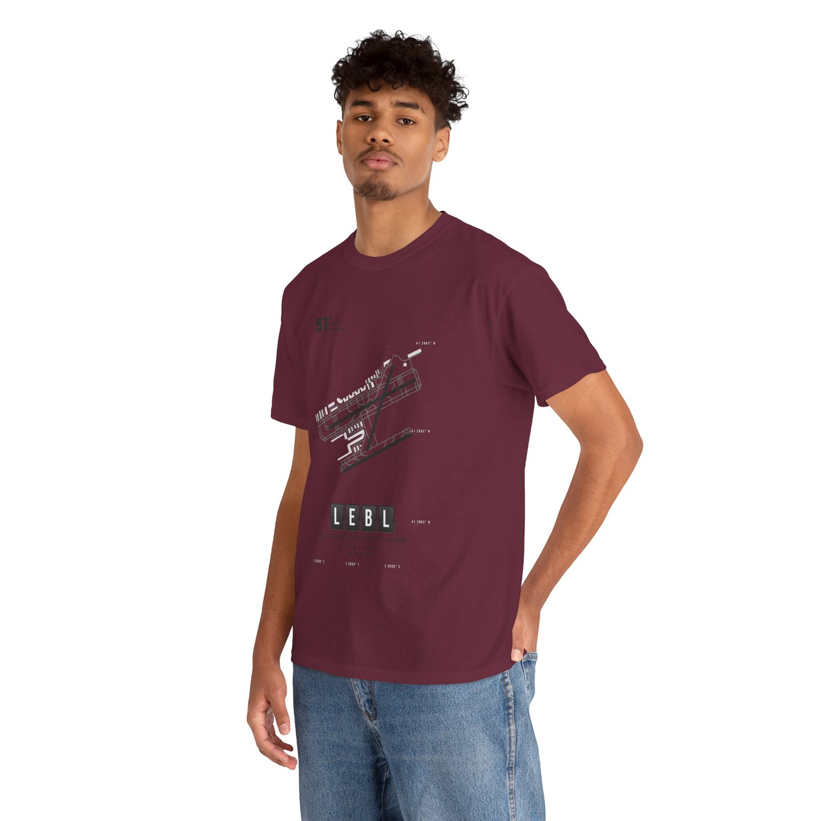LEBL (Barcelona) Airport - Unisex Heavy Cotton Tee - 51ATC - Imagen 122
