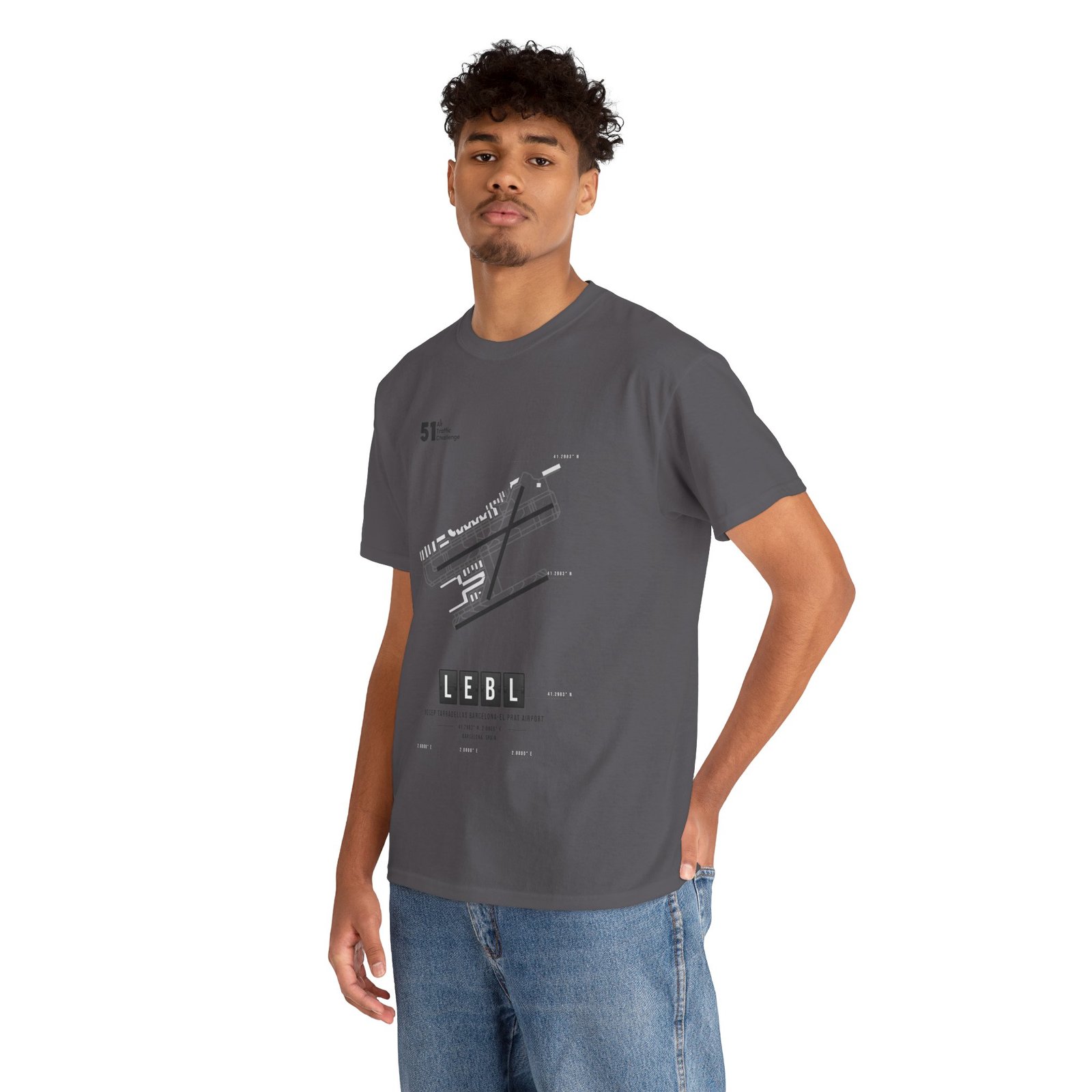 LEBL (Barcelona) Airport - Unisex Heavy Cotton Tee - 51ATC - Imagen 311